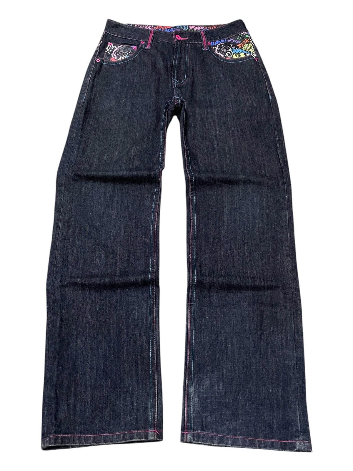 KOJIMA GENES × Red Monkey Clone Devgru Japan Comic Art Evisu Style Loose Jeans Size US 30 / EU 46 - 3 Thumbnail