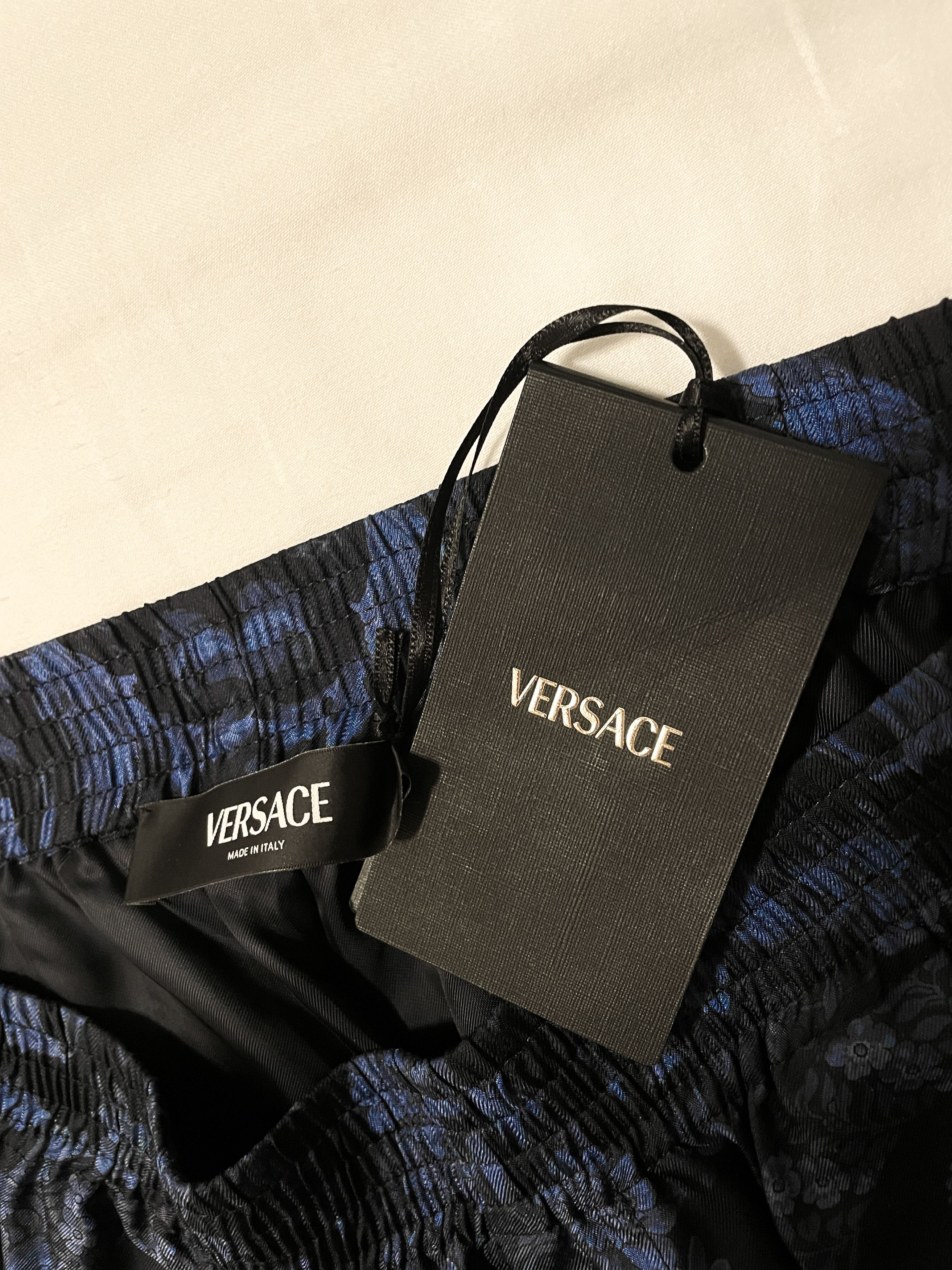 Versace VERSACE Navy Barocco Shorts Size US 32 / EU 48 - 4 Thumbnail