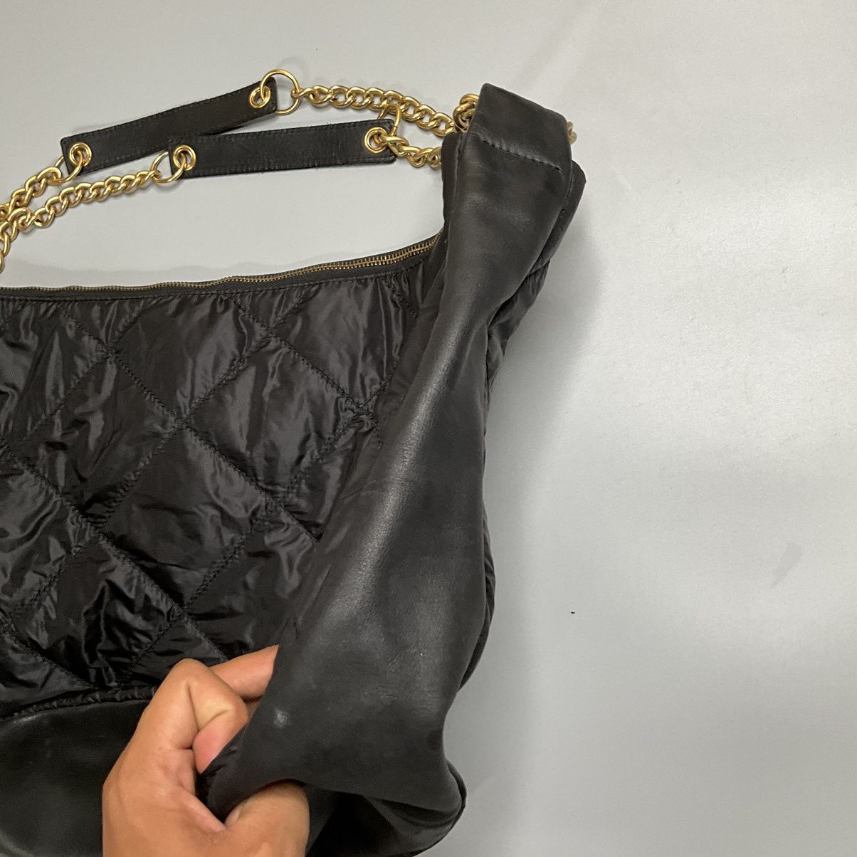 Comme des Garcons Junya Watanabe Quilted Nylon With Leather Trimmings Chainbag Size ONE SIZE - 11 Thumbnail