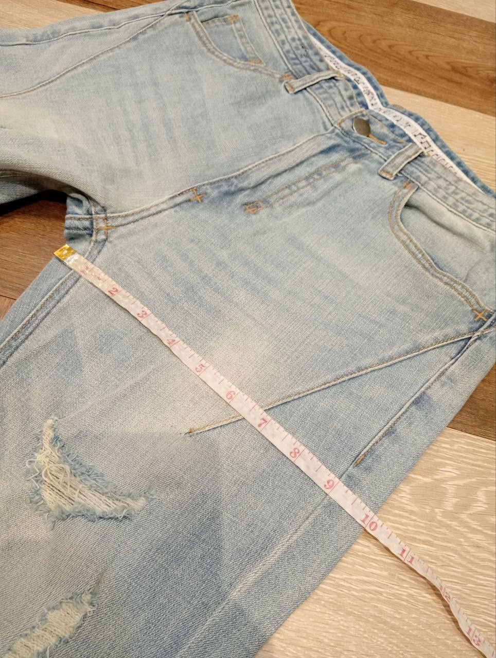 Number (N)ine NUMBER NINE JAPAN DISTRESSED LIGHT BLUE STRETCH DENIM PANTS Size US 30 / EU 46 - 18 Thumbnail