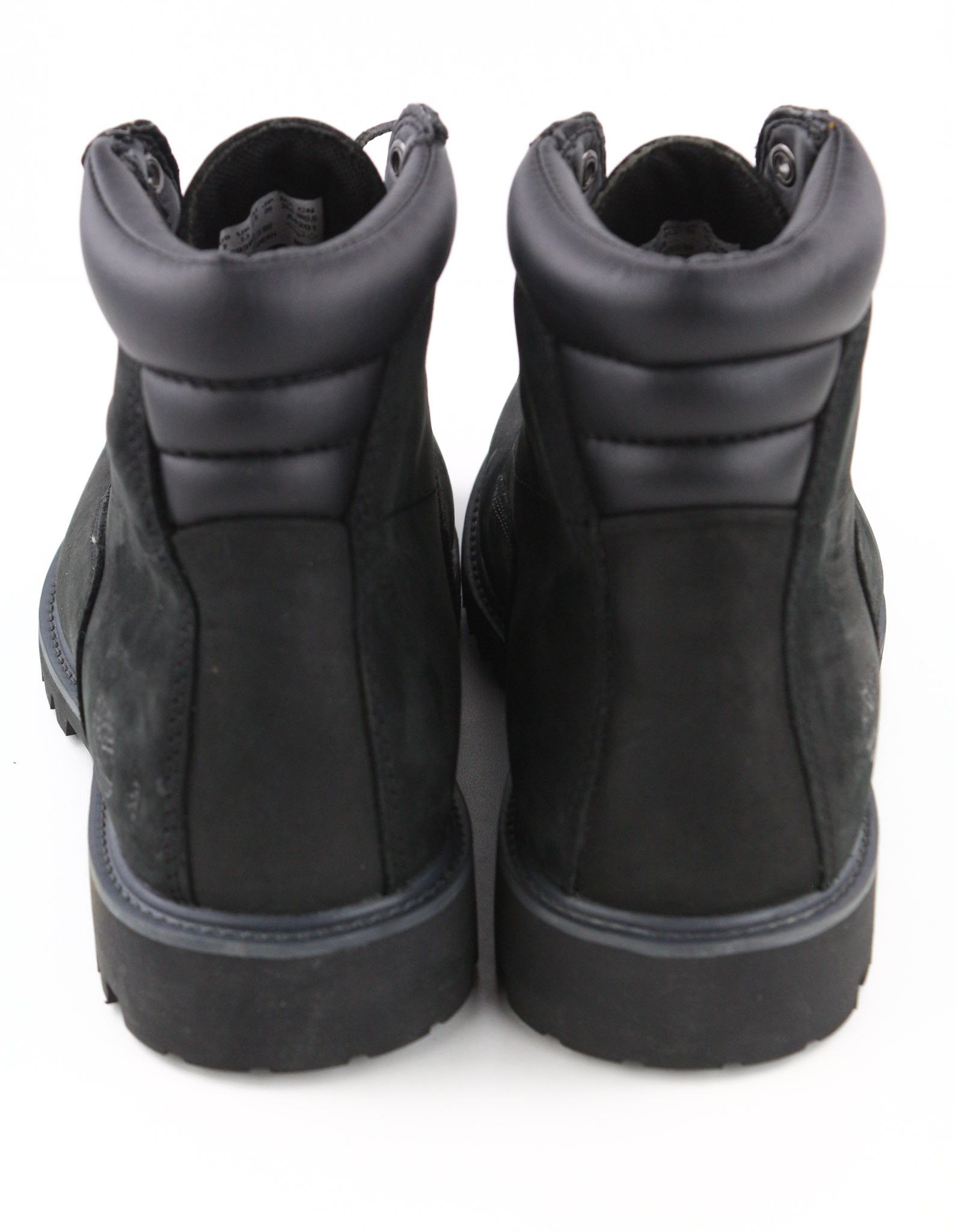 6939R UK7.5 Leather Black Round Toe High Top Boots 79933
