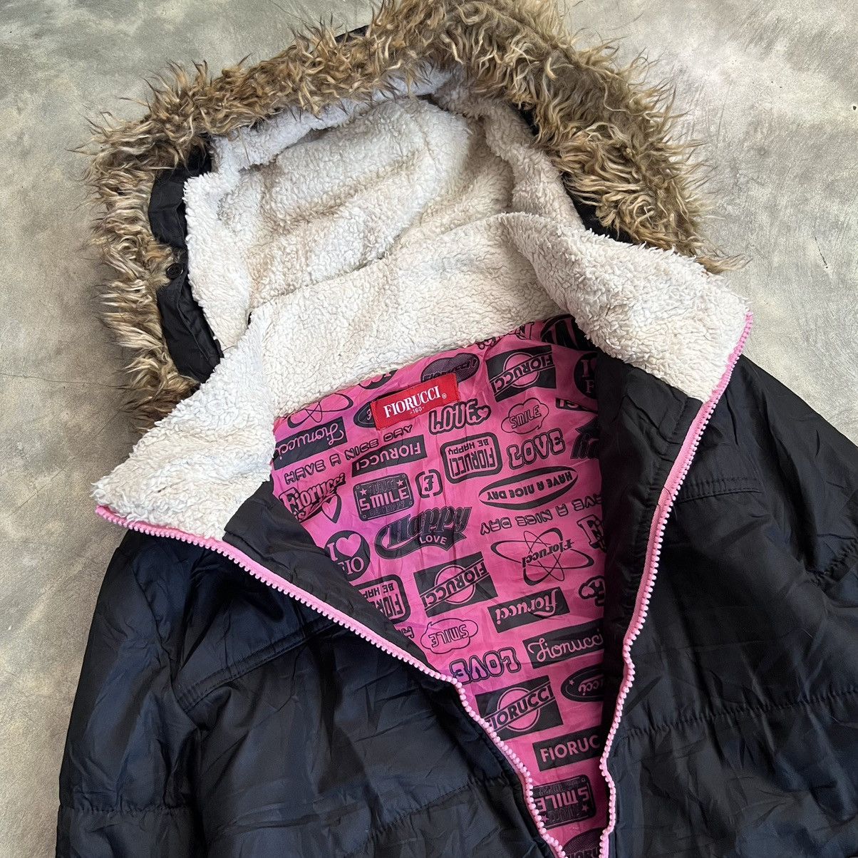 Fiorucci 2000s Fiorucci Puffer Multicolour Fur Hoodie Jacket Size S / US 4 / IT 40 - 3 Thumbnail