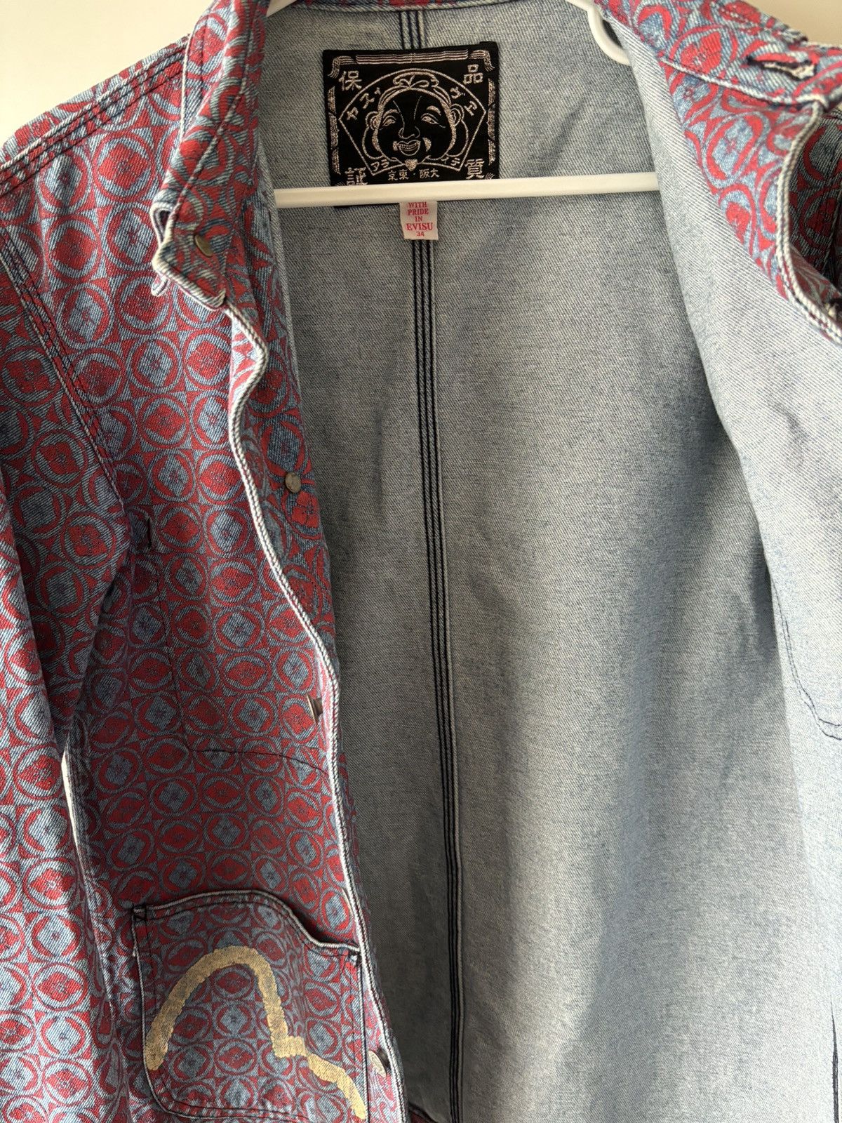 Evisu × Vintage Evisu Denim Chore Coat Monogram Jacket Size US S / EU 44-46 / 1 - 7 Thumbnail
