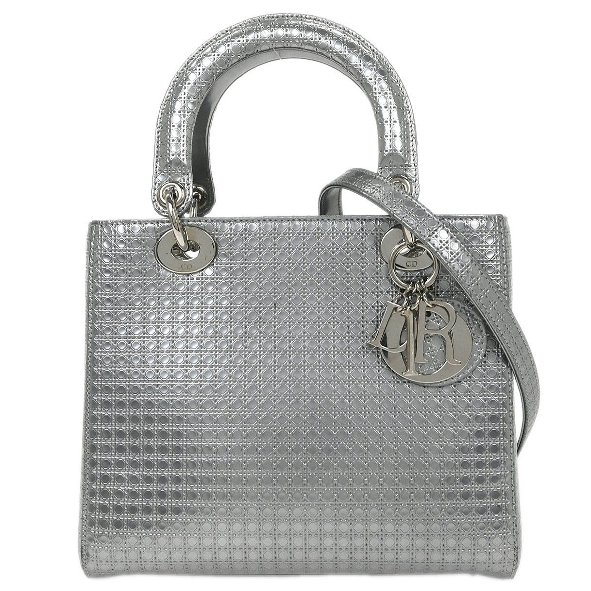 Dior Christian Dior Lady Dior Bag Micro Cannage Metallic Calfskin Size ONE SIZE - 1 Thumbnail