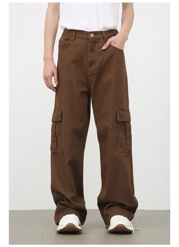 Japanese Brand Noriko x Ryou Brown Vintage Loose Straight Cargo Jeans Size US 32 / EU 48 - 2 Thumbnail
