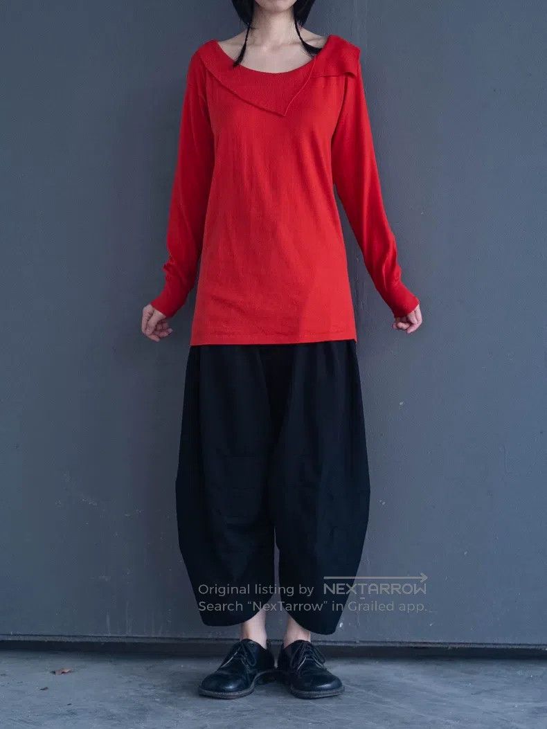 Kenzo Kenzo Runway red petal collar knit top Size S / US 4 / IT 40 - 1 Thumbnail