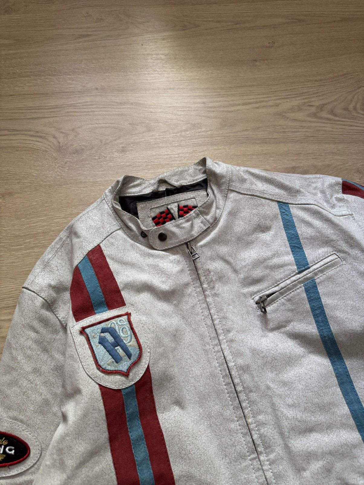 Genuine Leather Vintage 00’s Clockhouse y2k Formula 1 Moto Racing Jacket Size US L / EU 52-54 / 3 - 2 Thumbnail