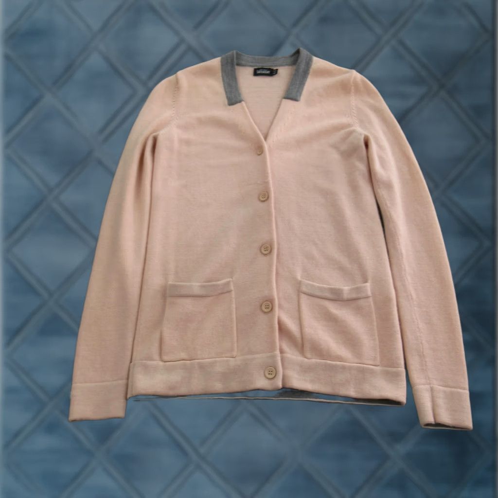 Pinko Kate Spade Saturday Cardigan Sweater Womens S Pink Wool V-Neck Button Pockets Knit Regular Size S / US 4 / IT 40 - 1 Thumbnail