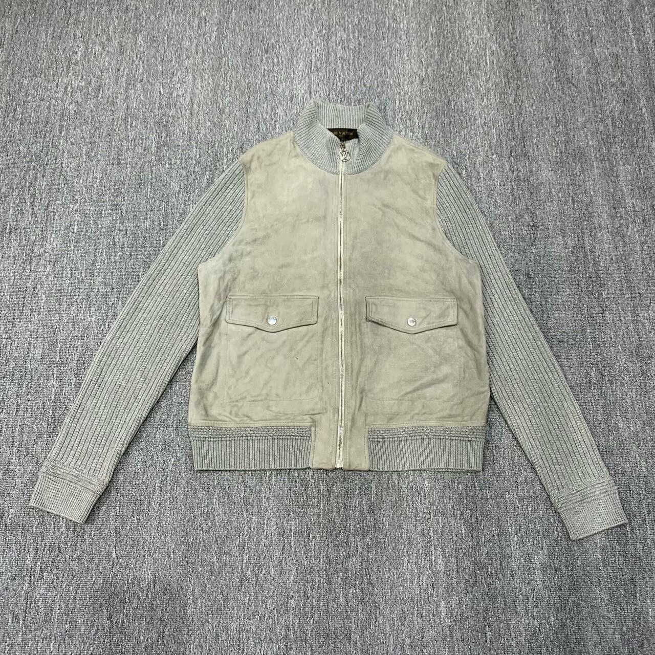 Louis Vuitton gray suede knit bomber jacket Size US M / EU 48-50 / 2 - 1 Thumbnail