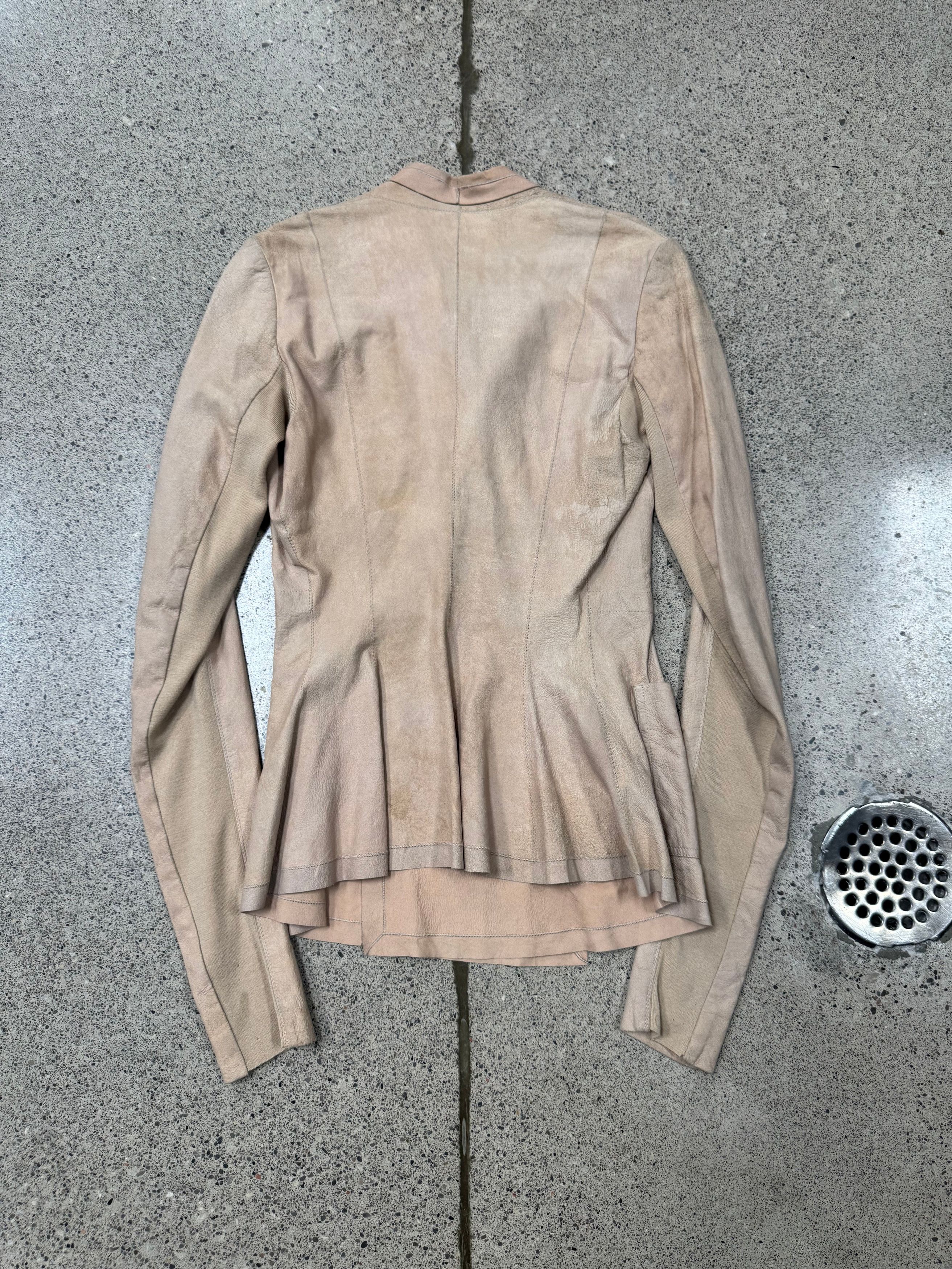 Rick Owens 2000s Rick Owens O&M Era ‘Flesh’ Raw Suede Jacket Size S / US 4 / IT 40 - 4 Thumbnail