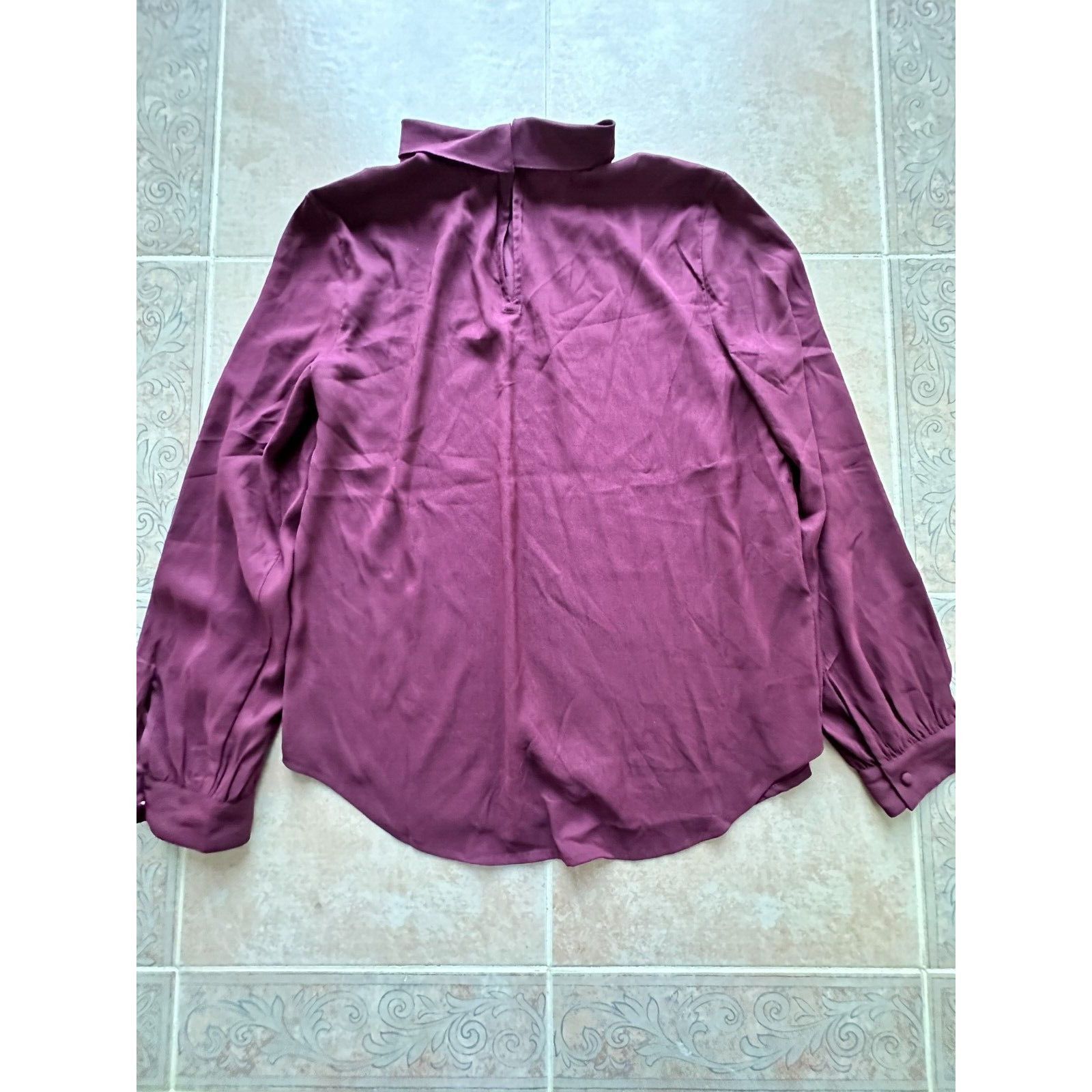 Ann Taylor Ann Taylor Long-sleeve Tunic blouse collared maroon Women M Size M / US 6-8 / IT 42-44 - 4 Thumbnail