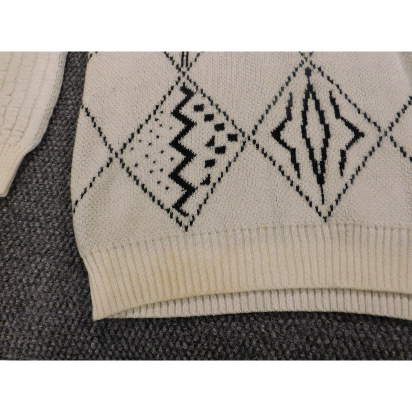 Vintage Adam Sloane Mens Sweater Large Beige Crewneck Pullover Knit" Size US L / EU 52-54 / 3 - 5 Thumbnail