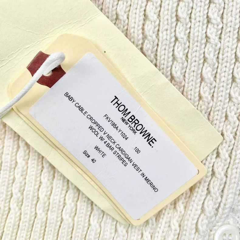 Thom Browne Thom Browne S beige straight cut knit vest Size S / US 4 / IT 40 - 5 Thumbnail