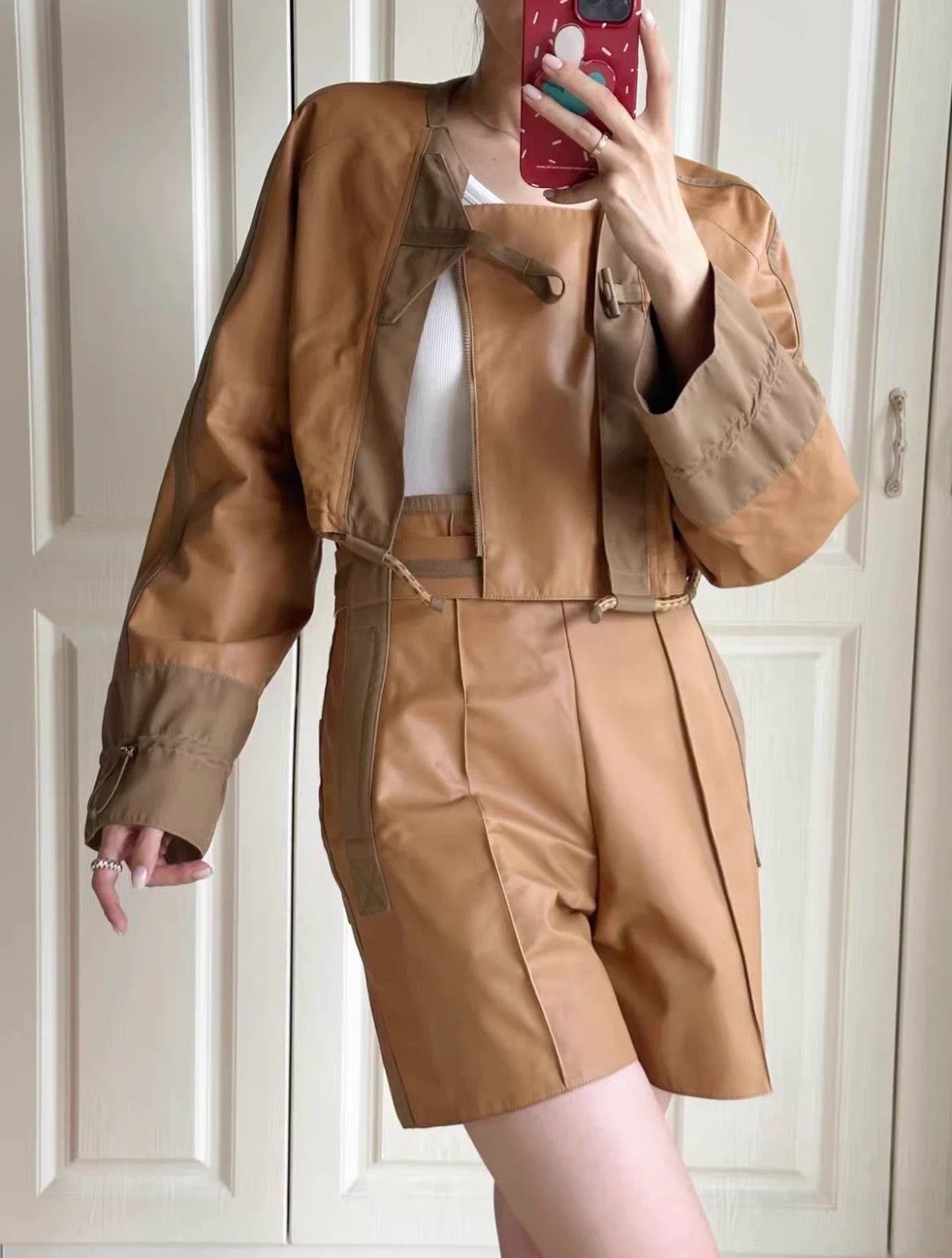 Hermes Hermes short colorblock leather jacket women fr36 Size XS / US 0-2 / IT 36-38 - 9 Thumbnail