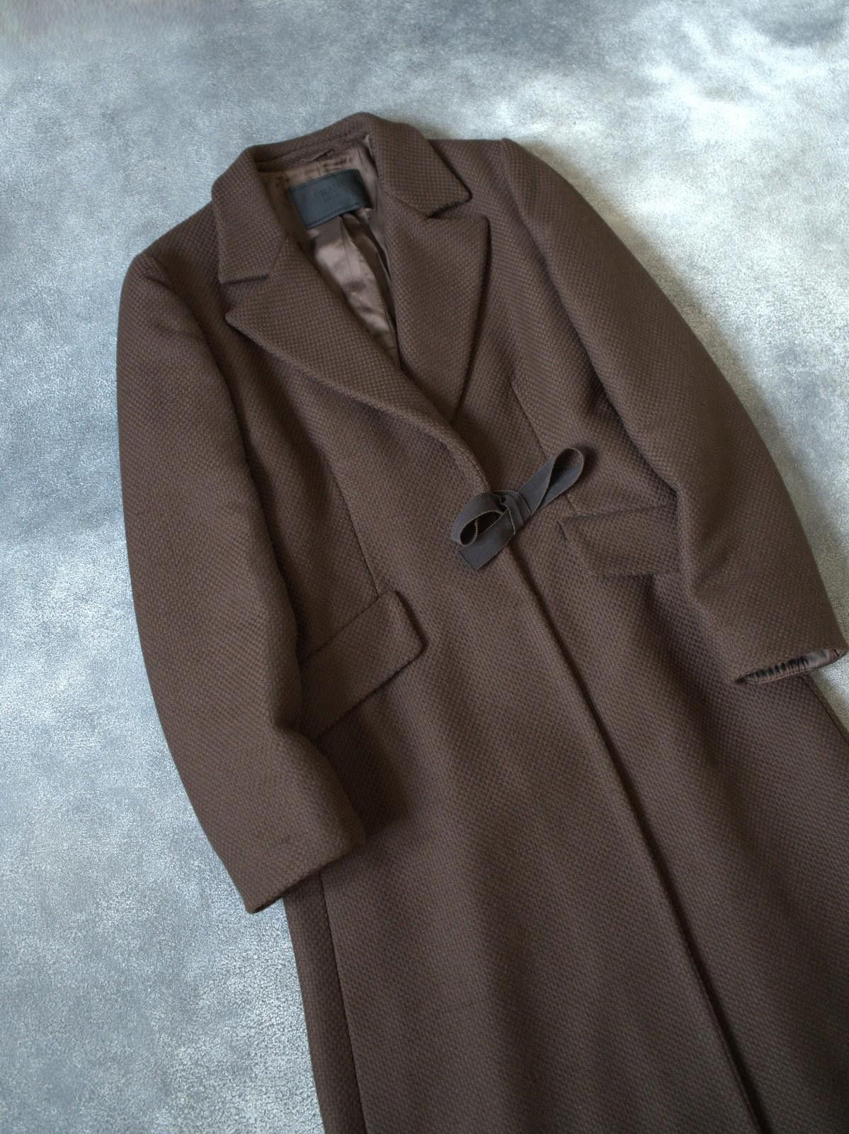 Prada F/W 2000 Prada RUNWAY Chocholate Wool Laces Bow Coat Size M / US 6-8 / IT 42-44 - 8 Thumbnail