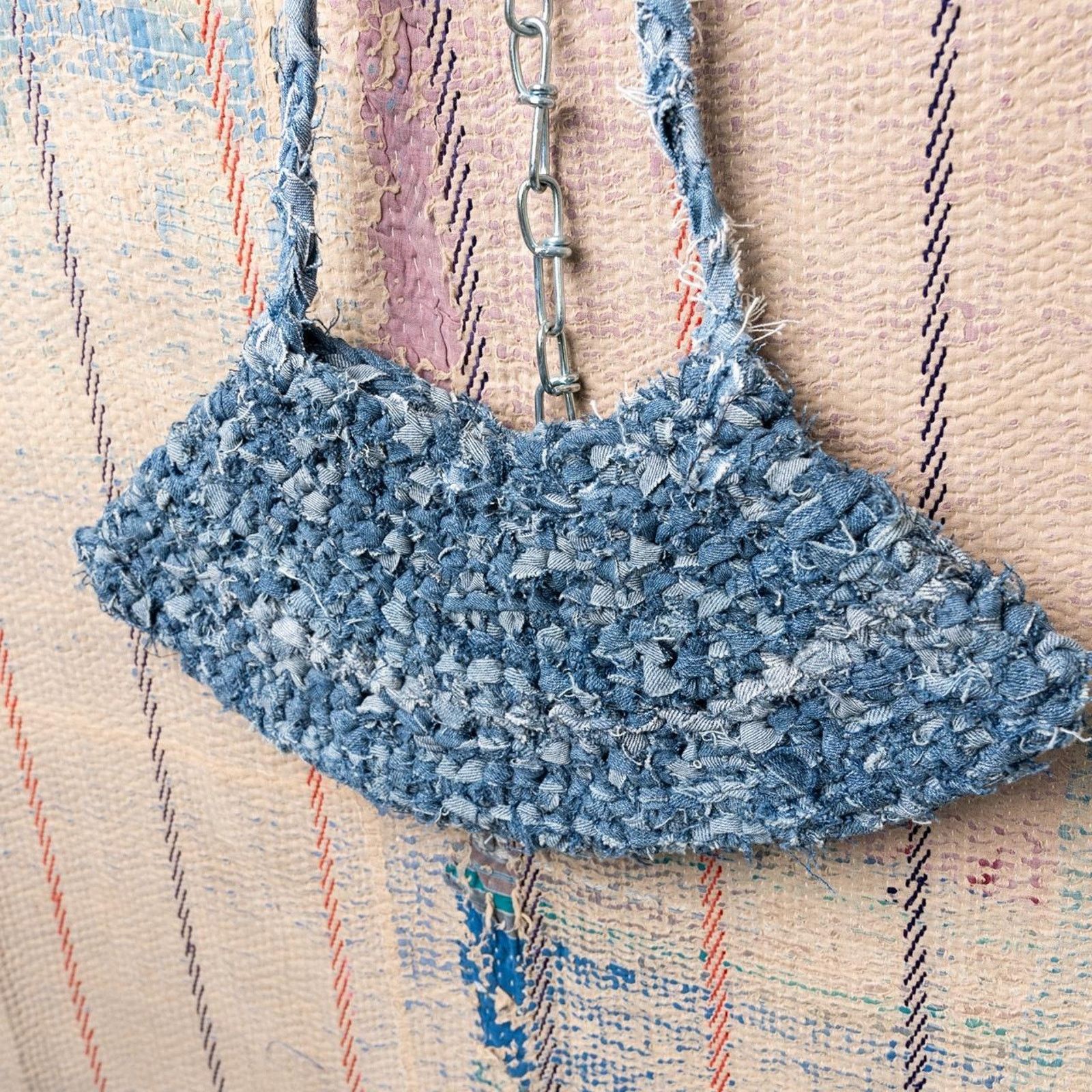 Carhartt Upcycled Crochet Baguette Bag |crochet Shoulder Bag Size ONE SIZE - 4 Thumbnail