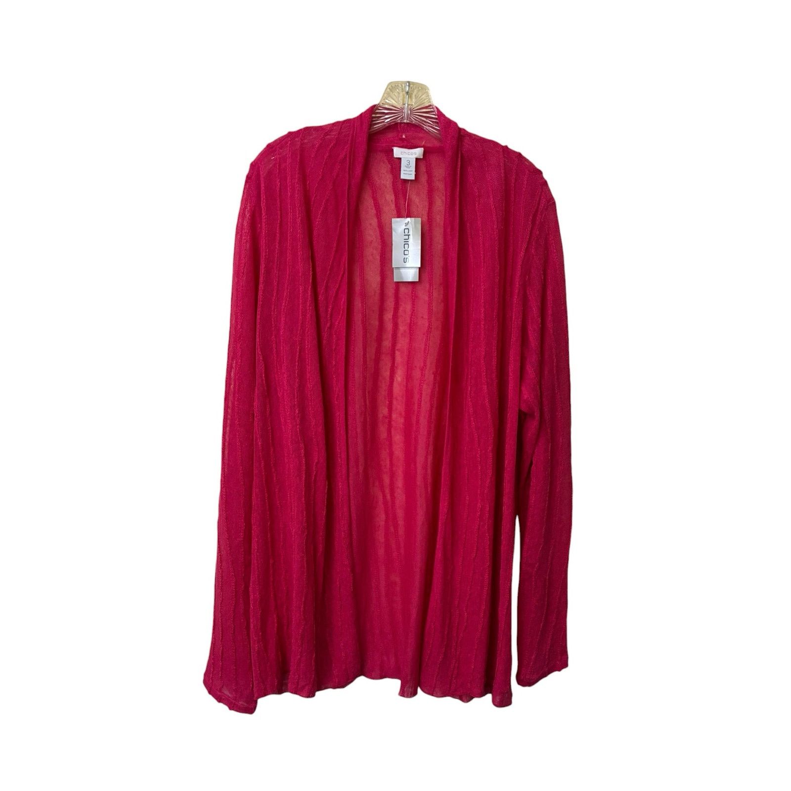 CHILDS Chico’s Cheryl linen cardigan jacket in California raspberry Size L / US 10 / IT 46 - 2 Thumbnail