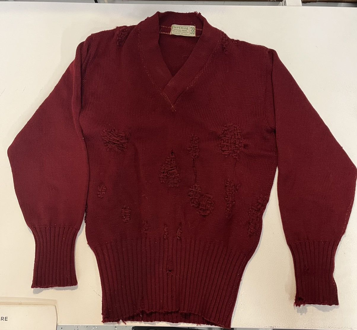 Vintage Vintage 50s Hand Repaired Knit Sweater Size US S / EU 44-46 / 1 - 1 Thumbnail