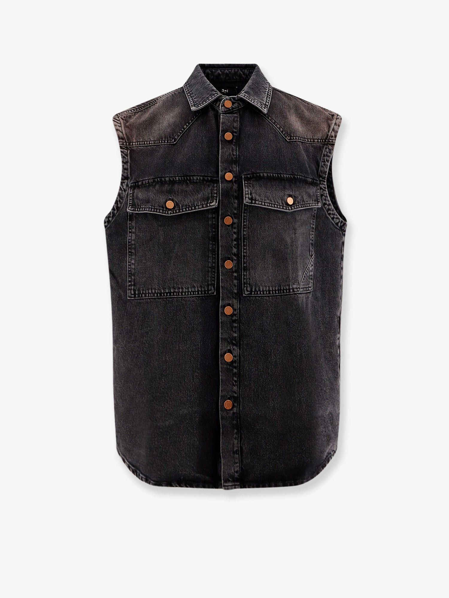 3x1 Black Denim Oversize Shirt Size M / US 6-8 / IT 42-44 - 1 Thumbnail