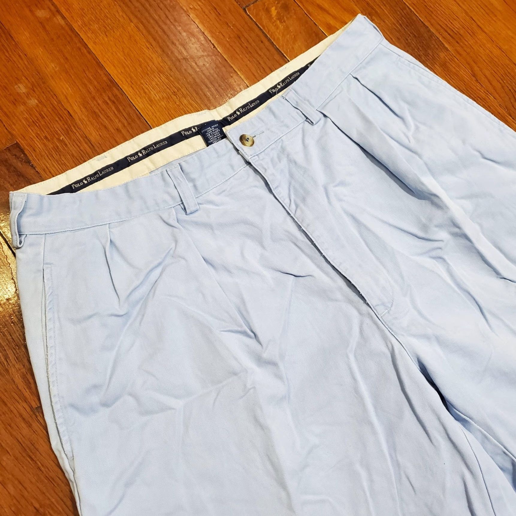 Polo Ralph Lauren Polo Ralph Lauren Shorts Mens 35 Light Blue Tyler Chino Pleated Classic Twill Size US S / EU 44-46 / 1 - 5 Thumbnail