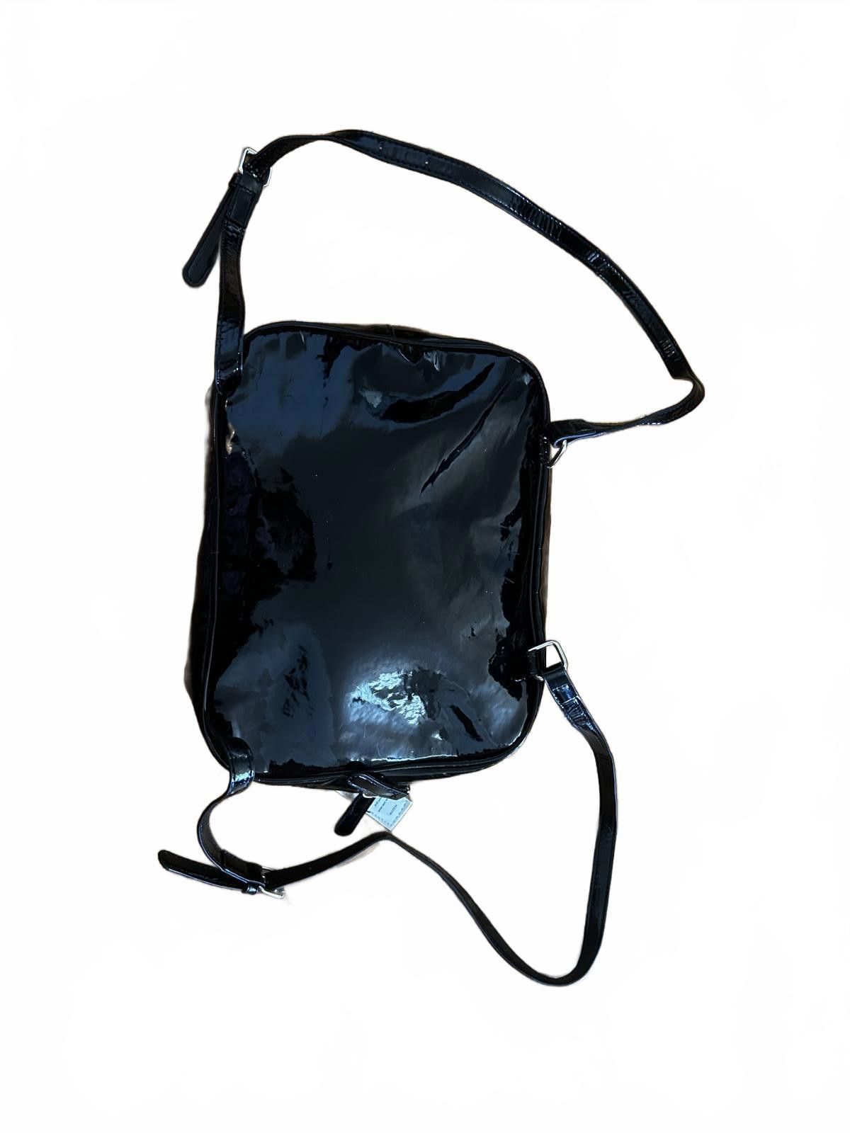 Designer NICCH Black Patent Faux Leather Crossbody Bag Size ONE SIZE - 6 Thumbnail