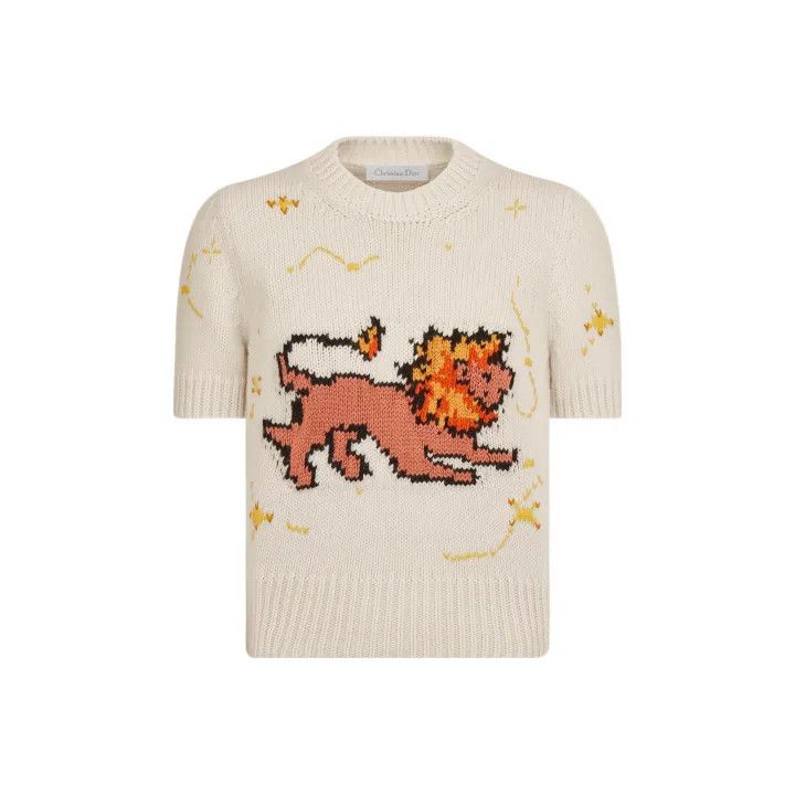 Dior Dior Embroidered Short Sleeve Wool Sweater 0079 Size XS / US 0-2 / IT 36-38 - 1 Thumbnail