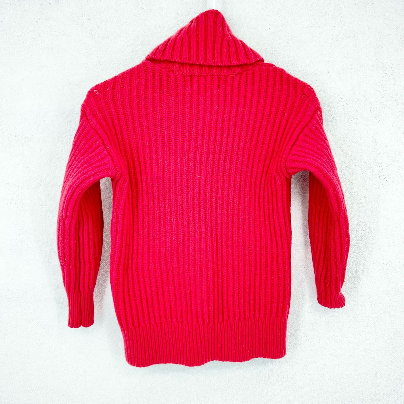 Everlane Everlane Red 100% Wool Knit Ribbed Turtleneck Sweater Size XS / US 0-2 / IT 36-38 - 6 Thumbnail