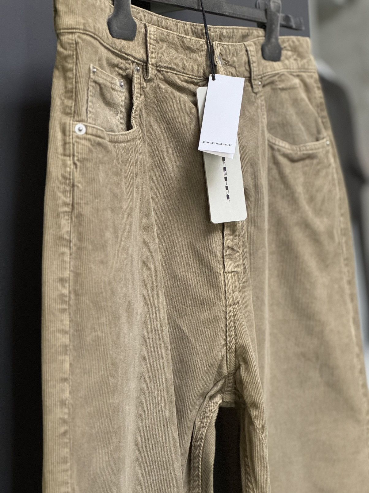 Rick Owens Drkshdw Lido | GETH Pants 33 Microcorduroy Pale Green Size US 33 - 2 Thumbnail