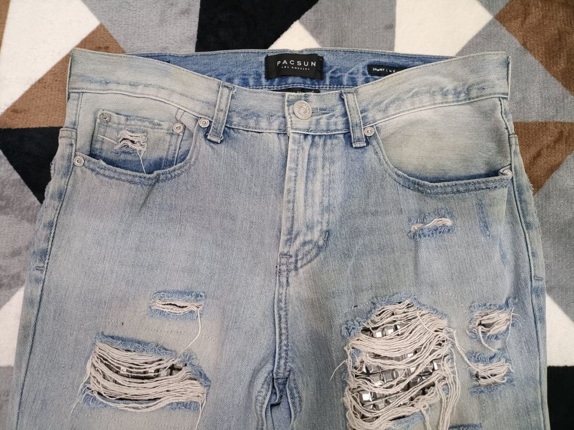 Pacsun Vertical Stretch Pacsun Los Angeles Ripped Punk Jeans Size 32" / US 10 / IT 46 - 4 Thumbnail