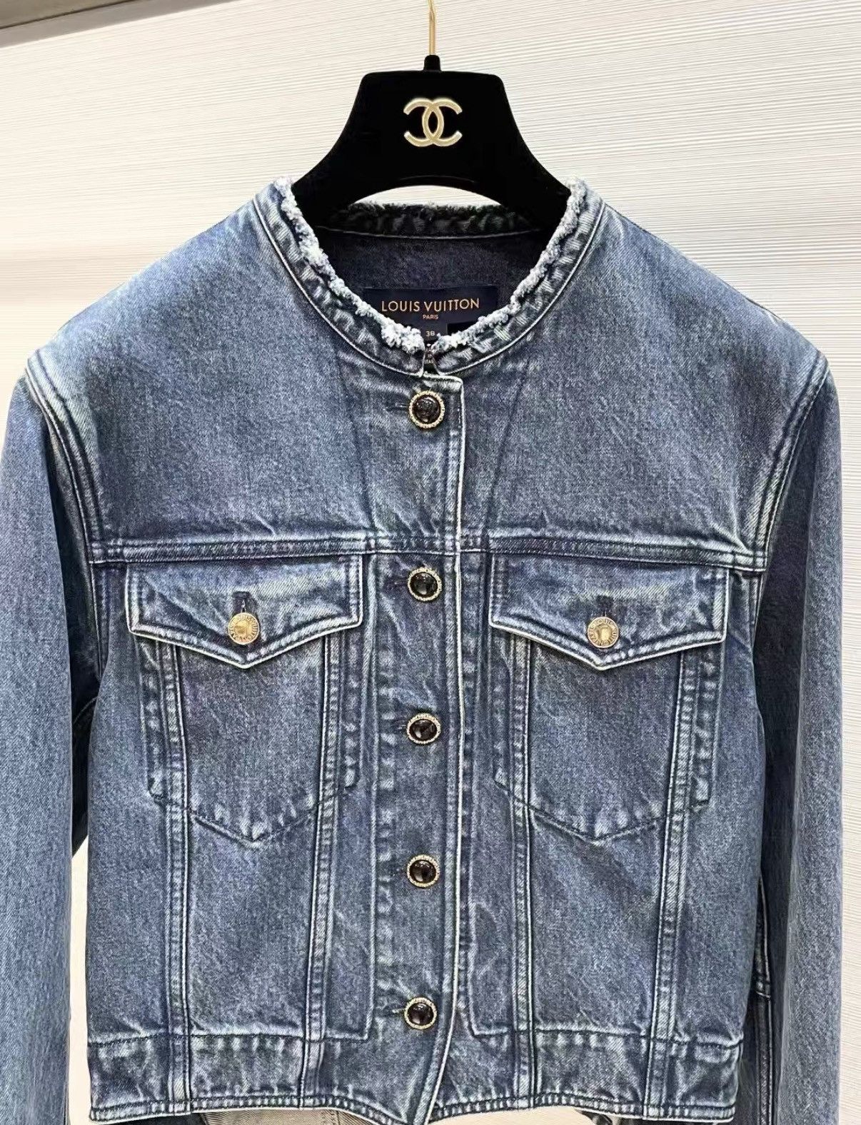 Louis Vuitton Louis Vuitton Classic Monogram Leather Trim Denim Jacket J33 Size S / US 4 / IT 40 - 3 Thumbnail
