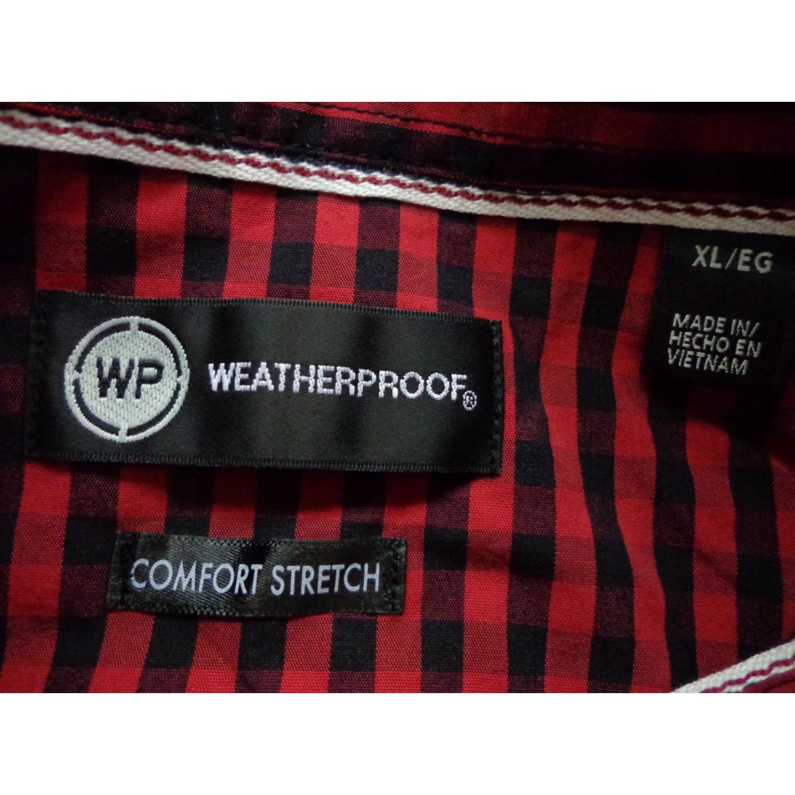 Weatherproof Weatherproof Button-Down Shirt Short Sleeve XL Red Black Checks Men Regular Geometric 66% cotton 32% polyester 2% spandex Stretch New Size US XL / EU 56 / 4 - 3 Thumbnail
