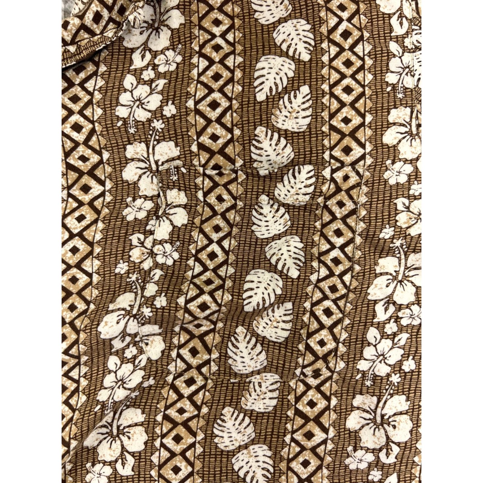 George VINTAGE George Shirt Adult 2XL Brown Floral Stripe 100% Rayon Hawaiian Pocket Button-Up Short Sleeve Mens Size US XXL / EU 58 / 5 - 6 Thumbnail