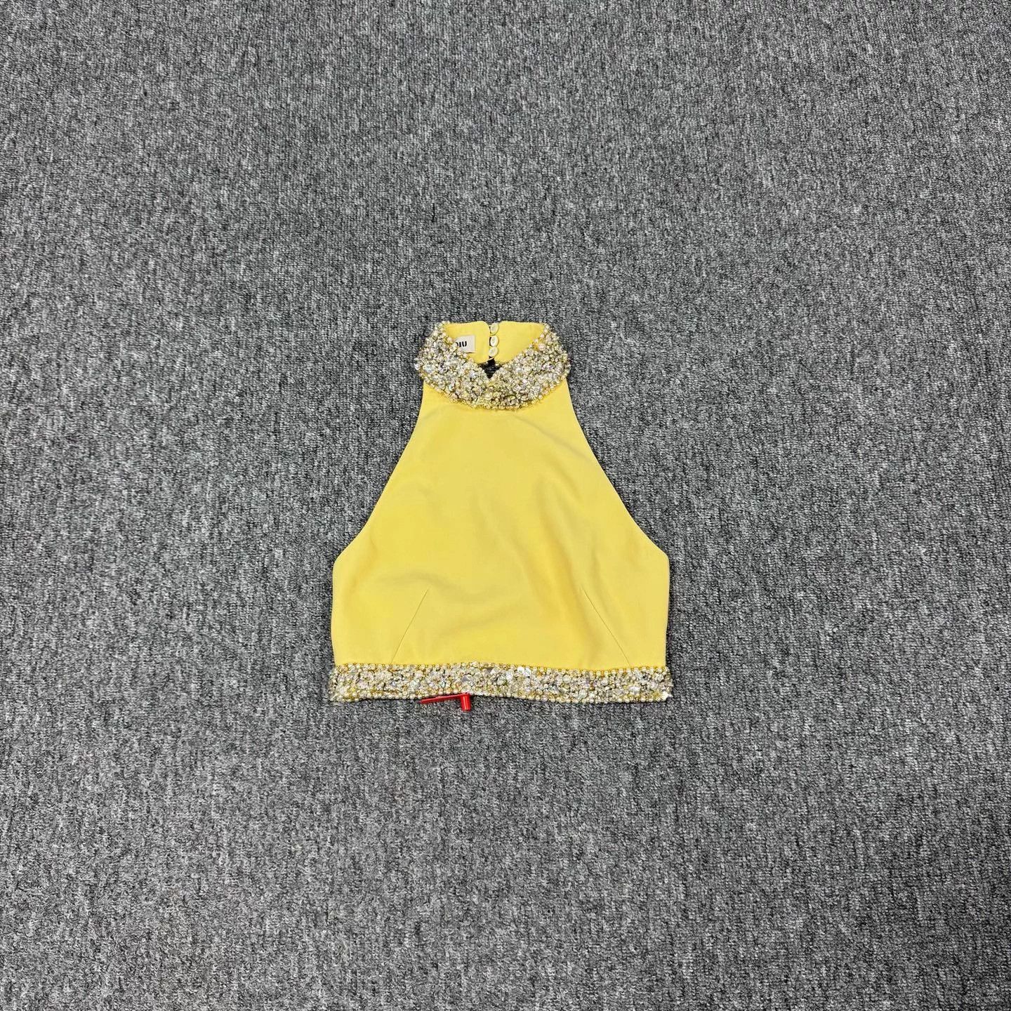 Miu Miu MIU MIU Crystal Pearl Neckline Waisted Halter Top 38 Size XS / US 0-2 / IT 36-38 - 2 Thumbnail