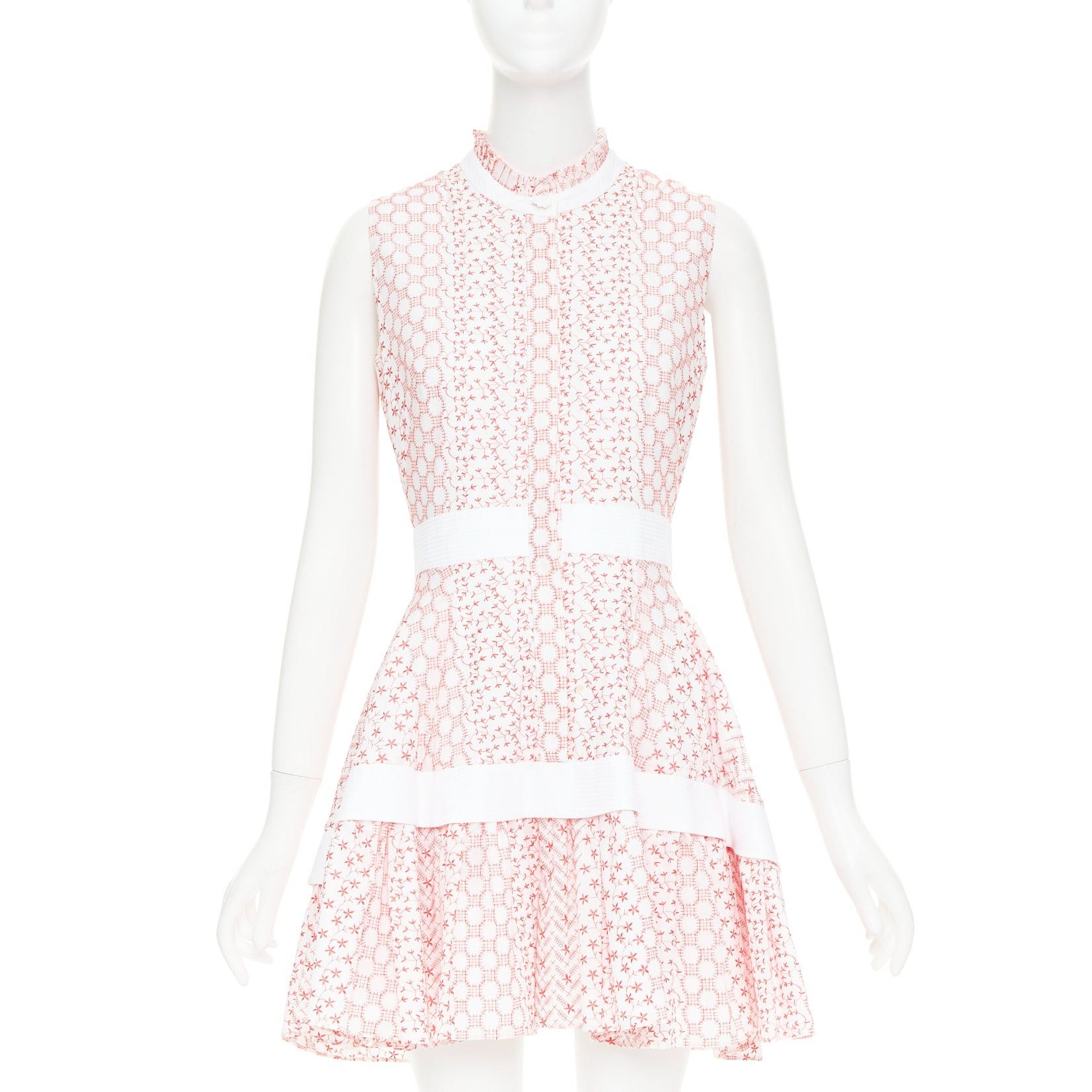ALEXIS ALEXIS 2020 white pink rustikan floral guipure lace fit flare dress M Size M / US 6-8 / IT 42-44 - 1 Thumbnail