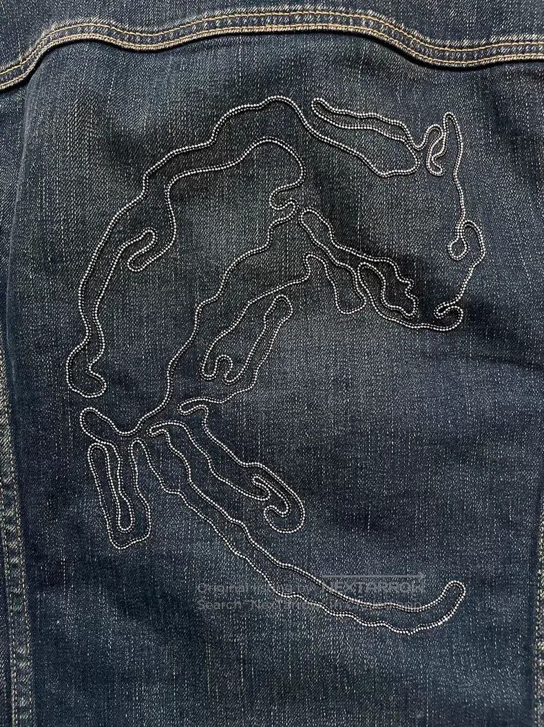 Saint Laurent Paris Saint Laurent Paris Crystal Fox Denim Jacket Size US XL / EU 56 / 4 - 9 Thumbnail