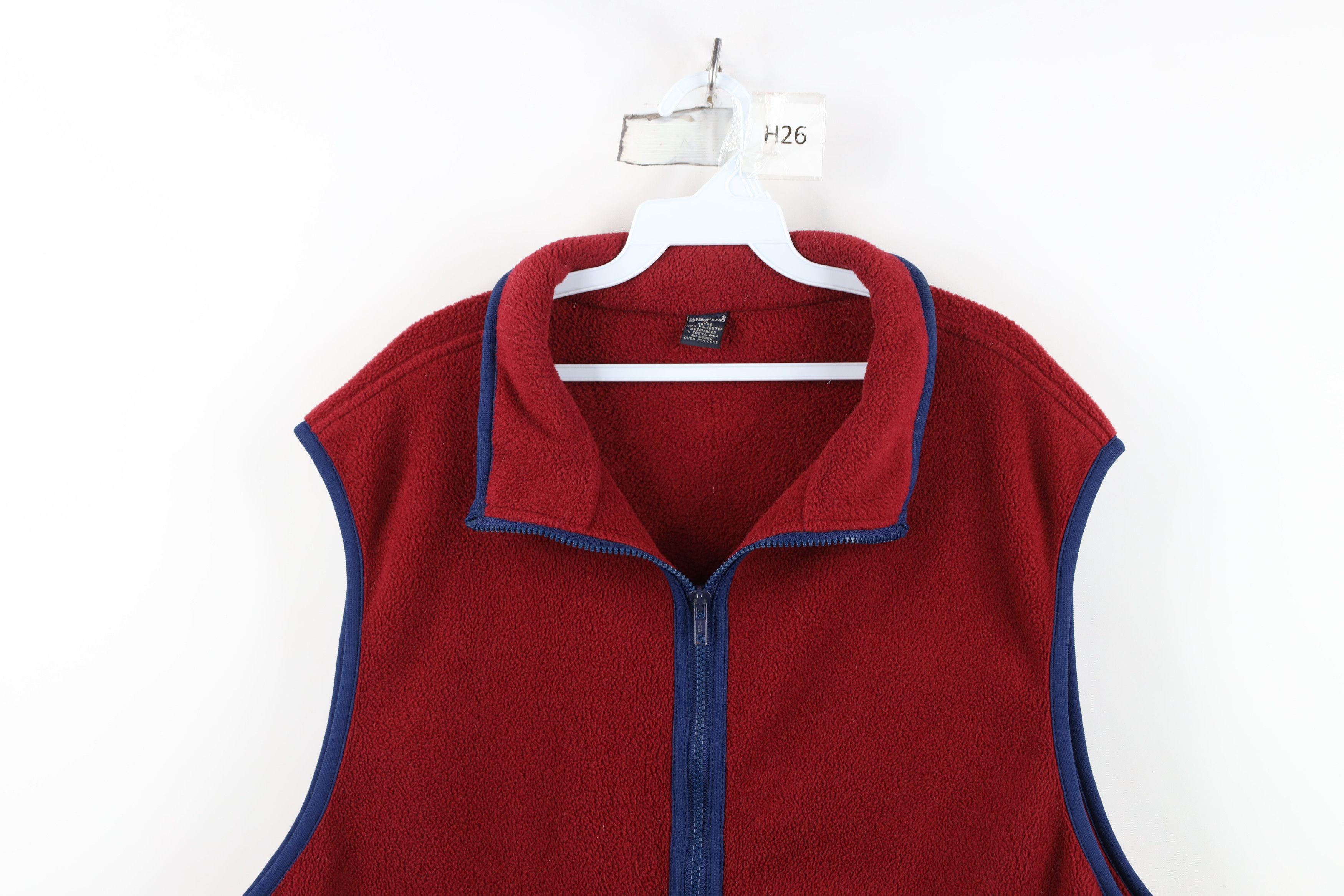 Lands' End Vintage 90s Lands End Fleece Full Zip Vest Jacket Red Size US XL / EU 56 / 4 - 2 Thumbnail
