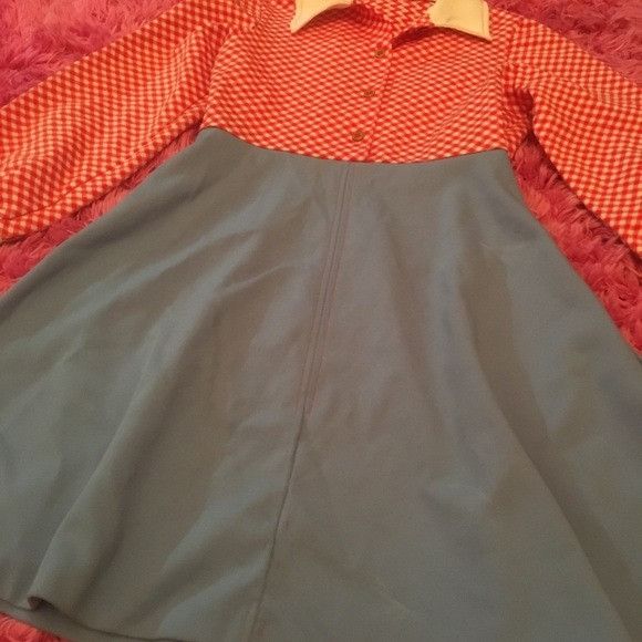 Vintage Vintage Handmade Red Checkered Collar Button Dress Size XS / US 0-2 / IT 36-38 - 5 Thumbnail