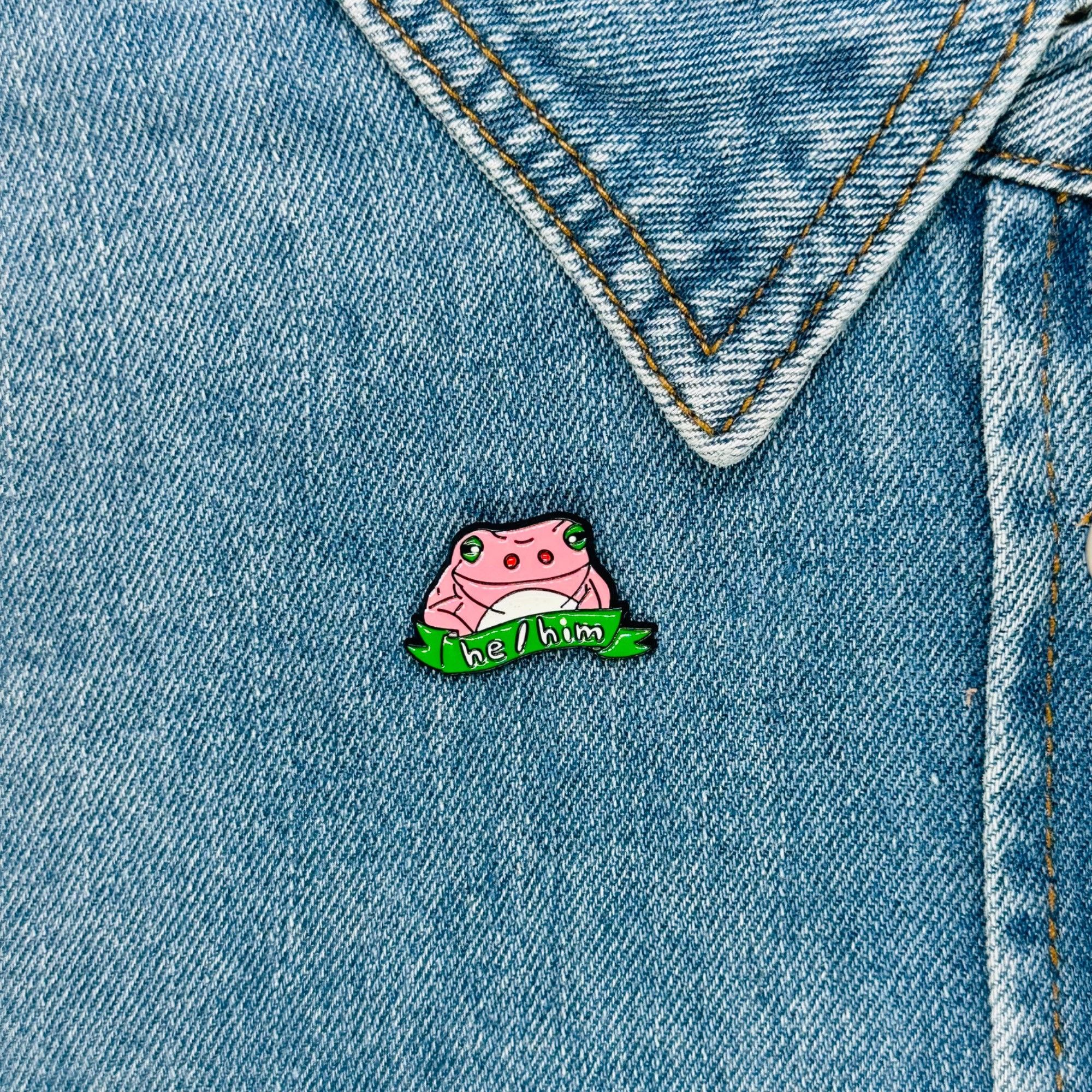 Other ⭐Oz Pink Frog Alloy Pins Cartoon Cute Animal Enamel Brooch H Size ONE SIZE - 1 Thumbnail