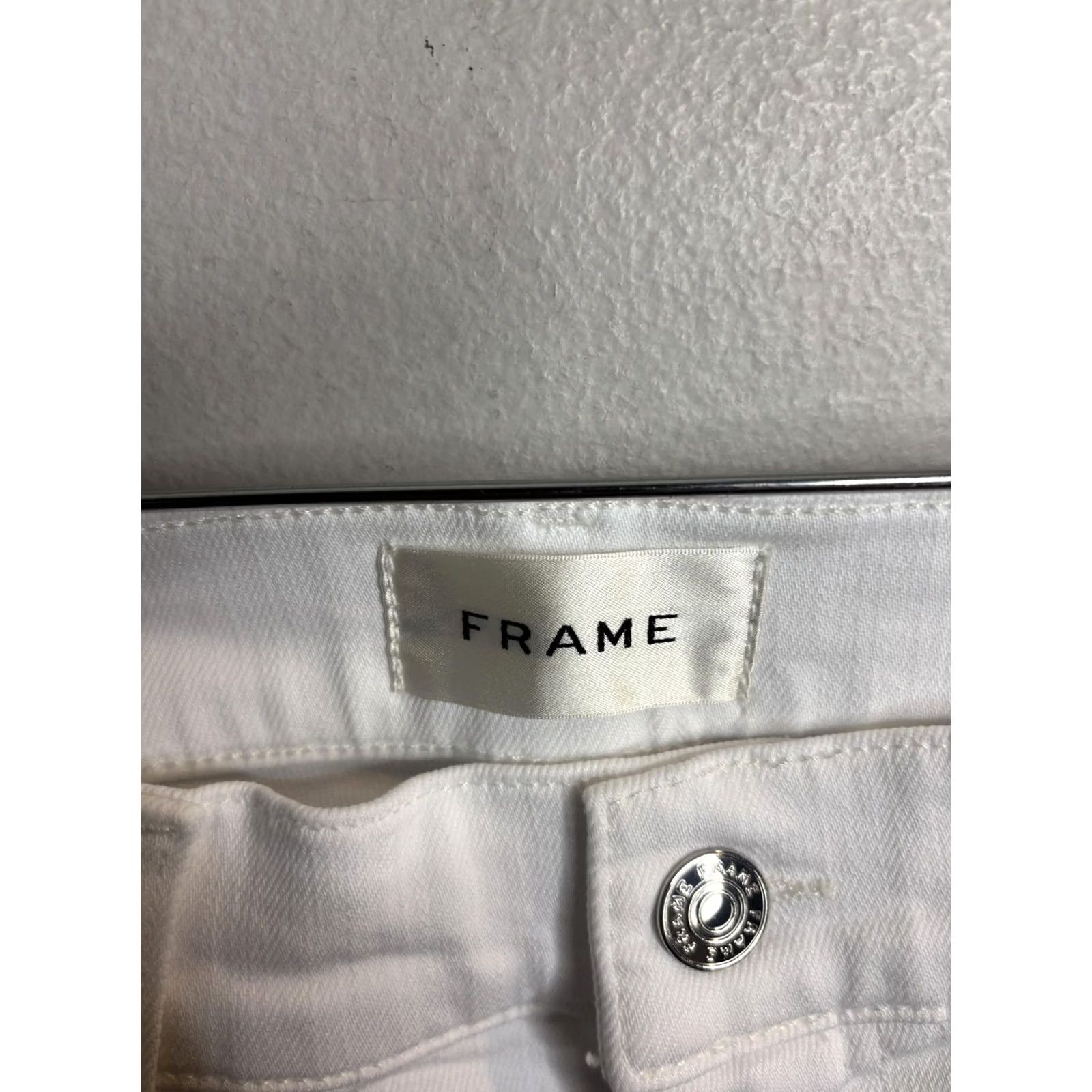 Frame VINTAGE FRAME Le Slim Palazzo Jeans Womens White High Rise Wide Leg Patch Pockets Denim Size 30" / US 8 / IT 44 - 3 Thumbnail