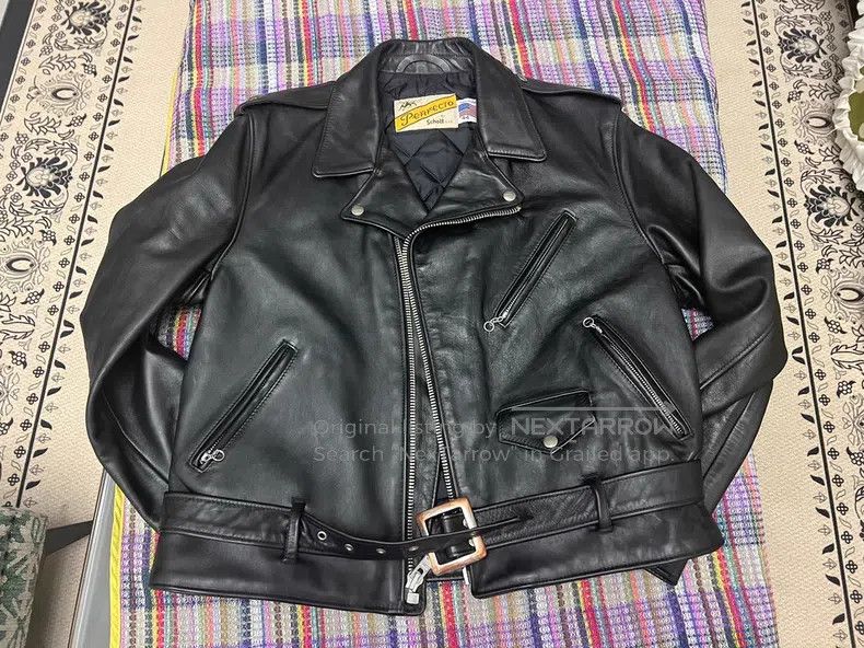 Schott Schott Classic diagonal zipper coffee rider motorcycle jac Size US XXL / EU 58 / 5 - 1 Thumbnail