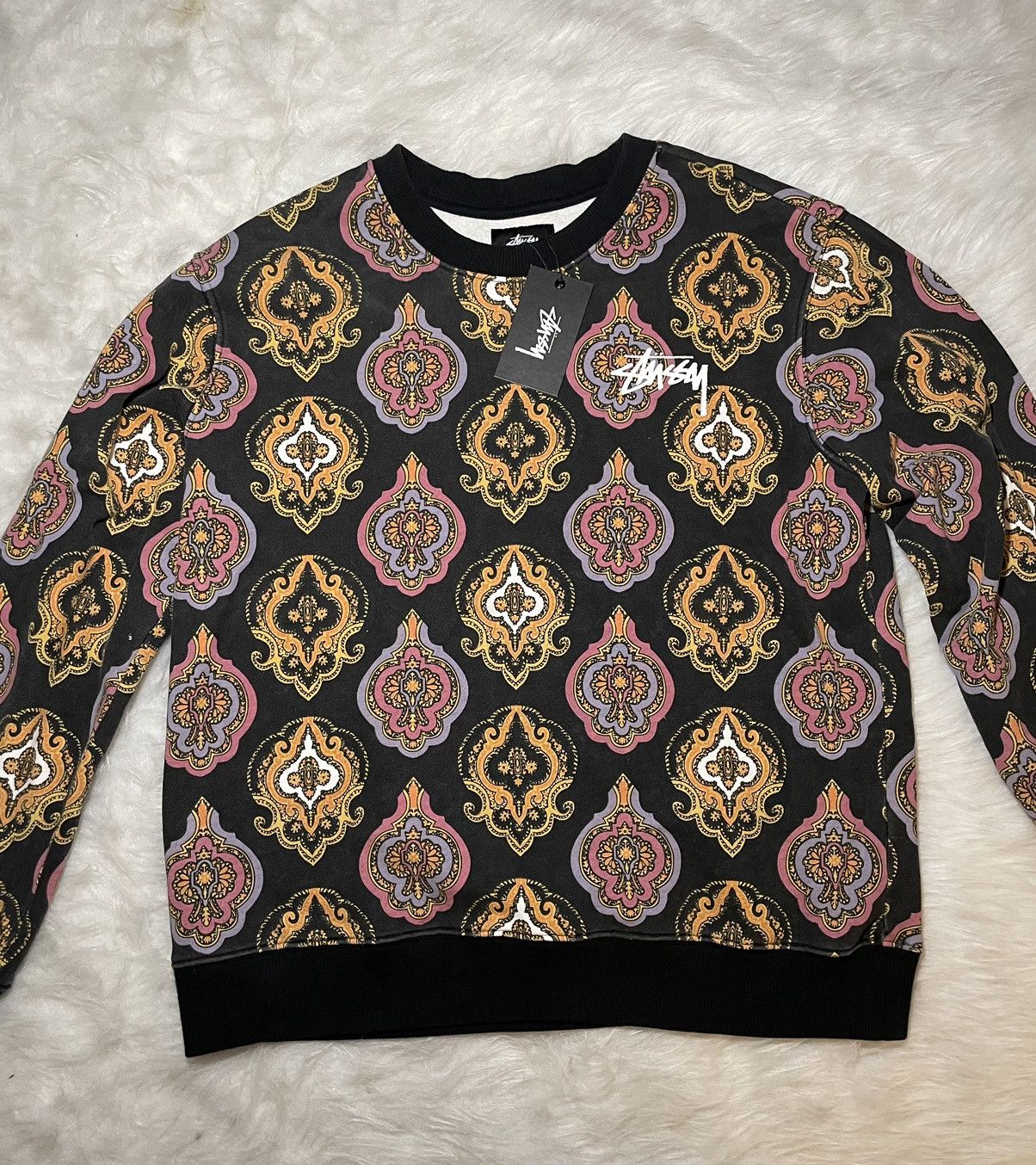 Stüssy wendel paisley crew neck sweatshirt sale