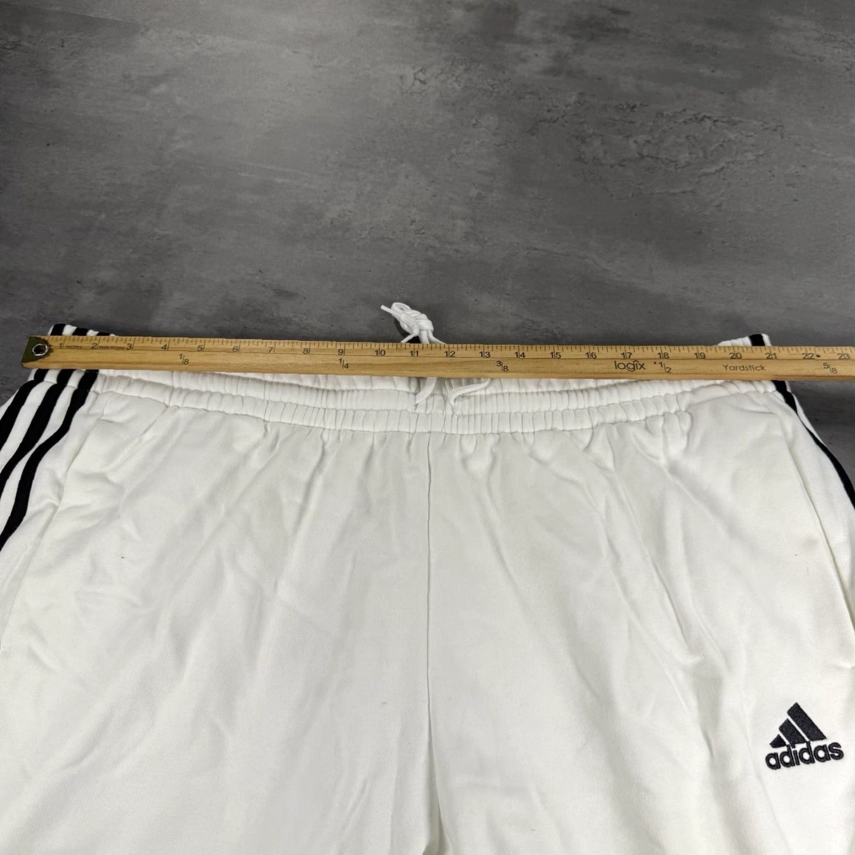 Adidas Adidas Pants Mens 3XL White Black Fleece Tapered Cuff Sweatpant Jogger 3 Stripe Size US 39 - 3 Thumbnail