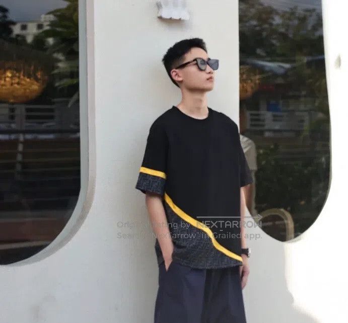 Fendi Fendi Black logo letter combination cotton round neck shor Size US XXS / EU 40 - 9 Thumbnail