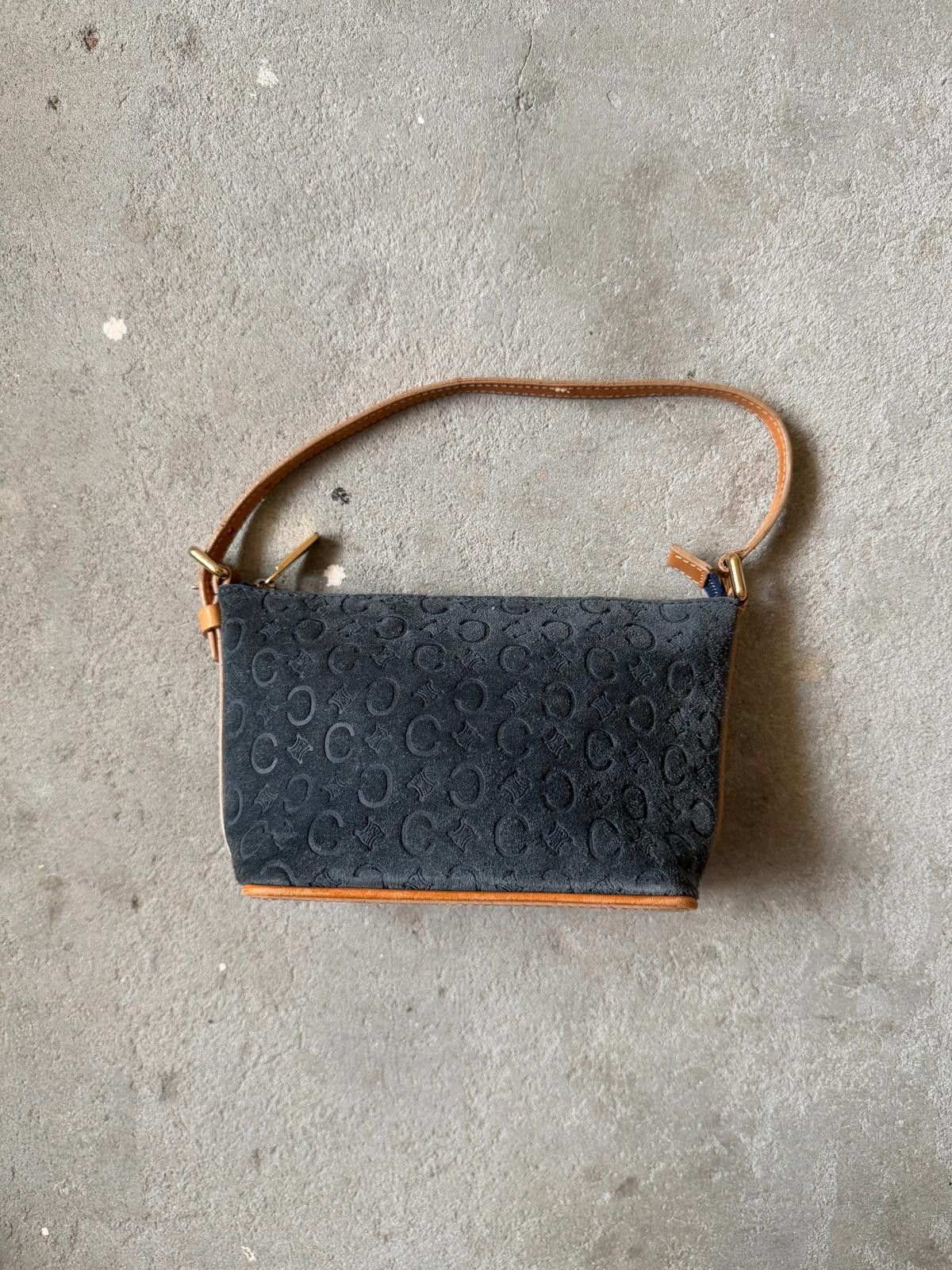 Celine Celine C Macadam Suede Mini Shoulder Bag Navy/Beige Size ONE SIZE - 1 Thumbnail