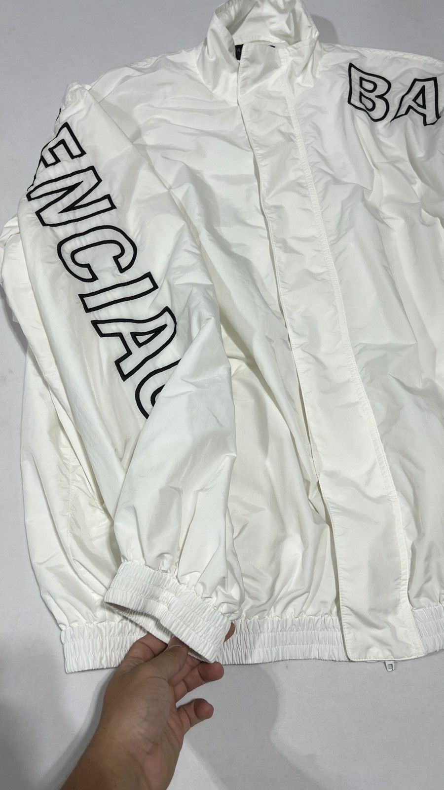 Balenciaga Balenciaga White Track Jacket Side Logo Size US L / EU 52-54 / 3 - 4 Thumbnail