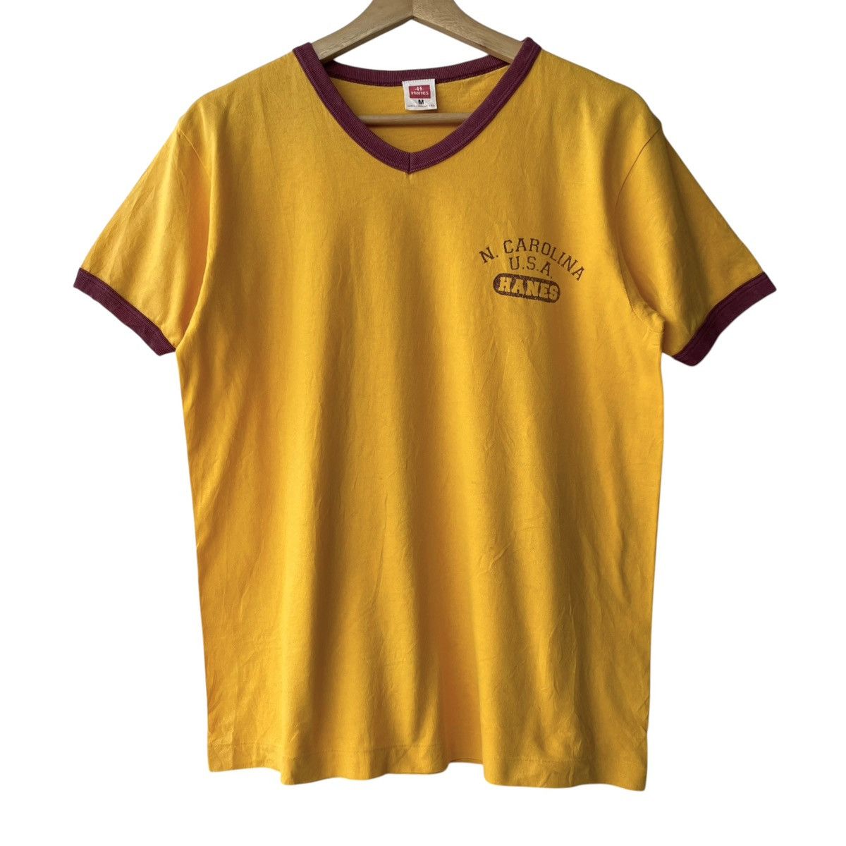 Hanes Hanes NC Japan Vintage Repro V-Neck Ringer Tee Size US M / EU 48-50 / 2 - 1 Thumbnail