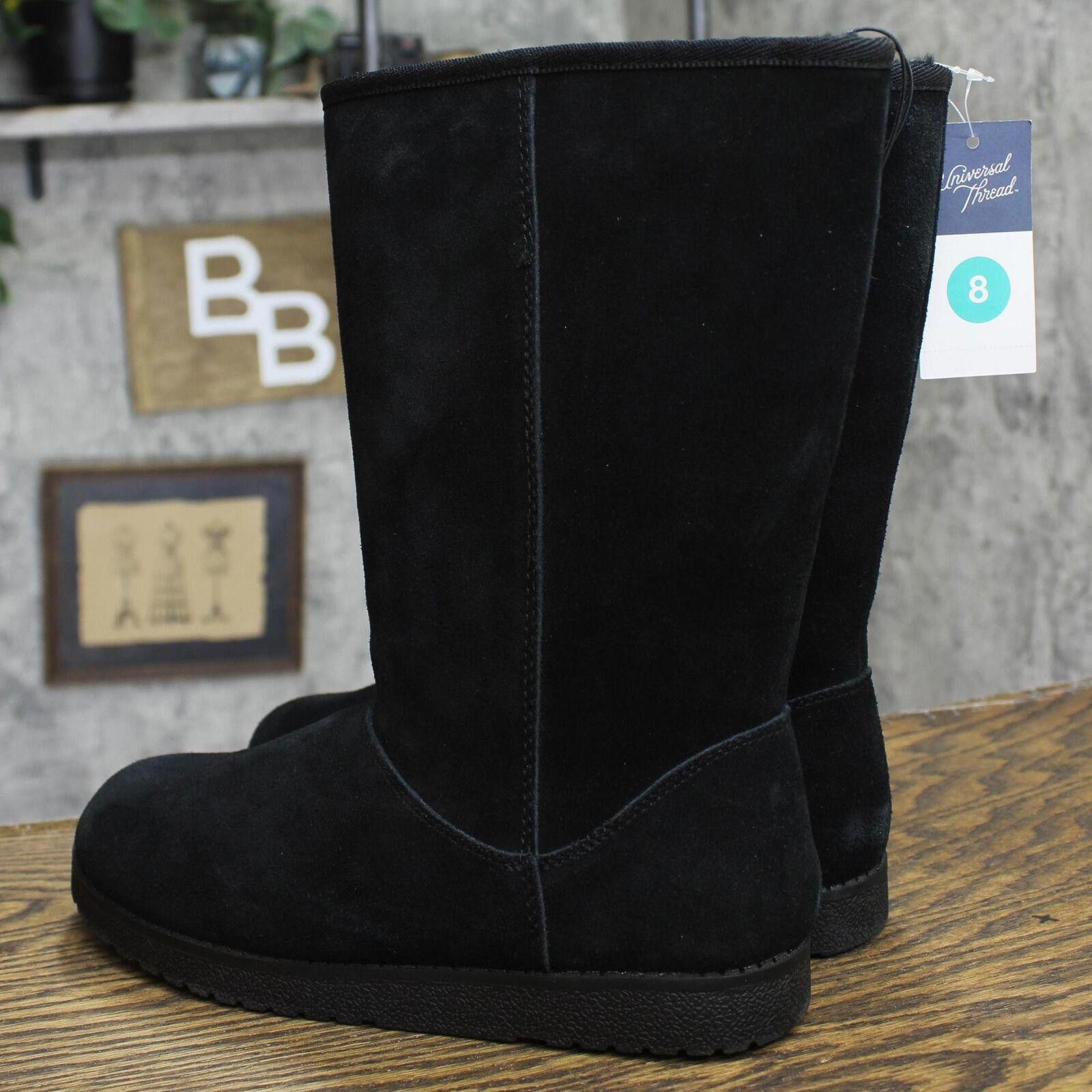 Designer Universal Thread Shearling Winter Boots 91467407 Black 8M Size US 8 / IT 38 - 3 Thumbnail