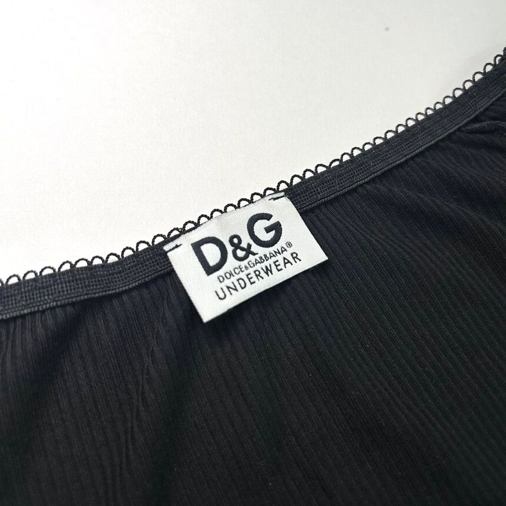 Dolce & Gabbana y2k D&G black ribbed short sleeve top with bows Size S / US 4 / IT 40 - 3 Thumbnail