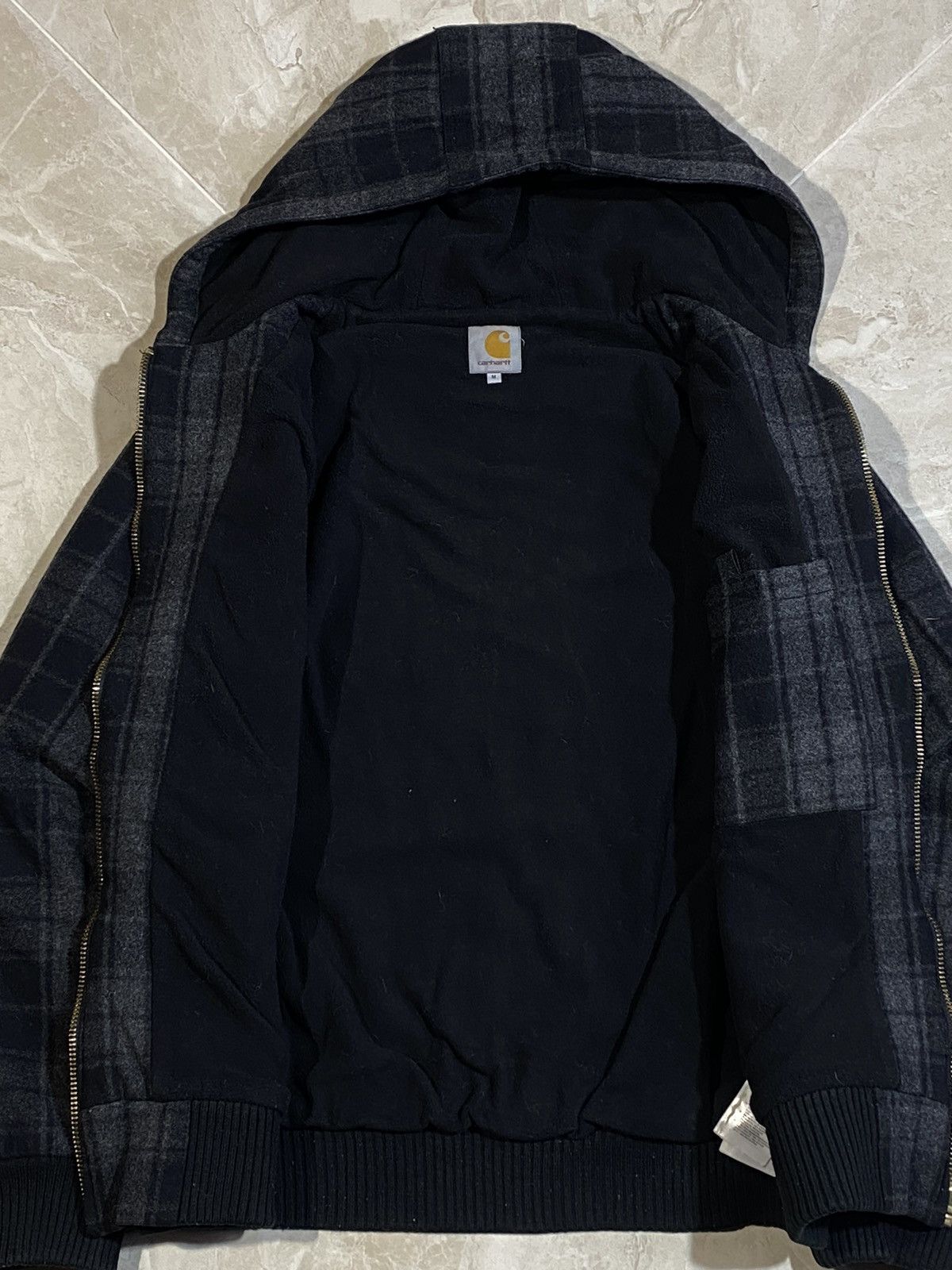 Carhartt × Vintage Vintage Carhartt Wool Checked Hooded Active Jacket Size US M / EU 48-50 / 2 - 14 Thumbnail