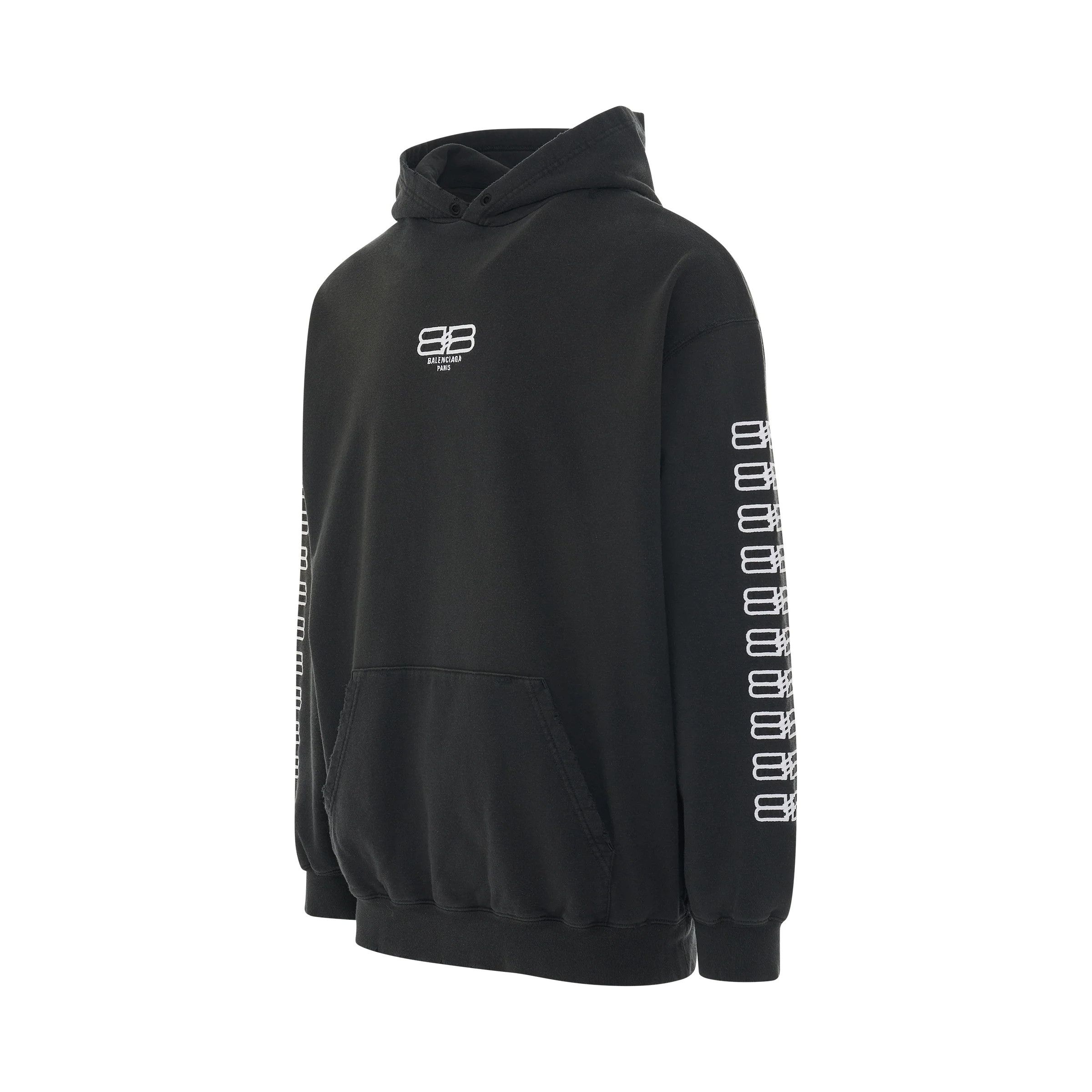Balenciaga o1mt1gz0524 BB Paris Icon Medium Fit Hoodies in Black Size US L / EU 52-54 / 3 - 3 Thumbnail